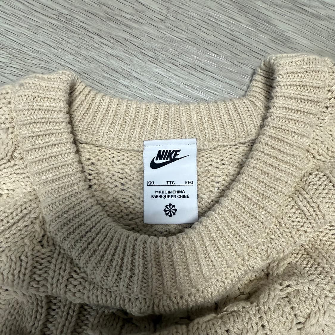나이키 케이블 니트 롱슬리브 스웨터 라탄  상품이미지2