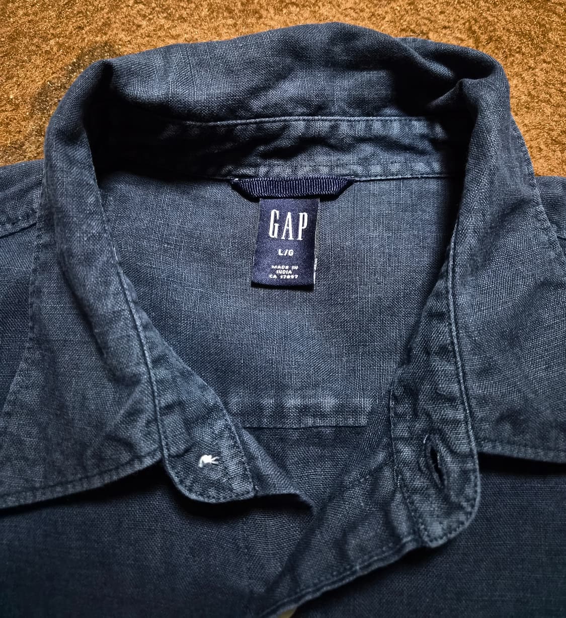 OLD GAP  남성용 마직 딥블루 반팔 남방(L) 상품이미지5