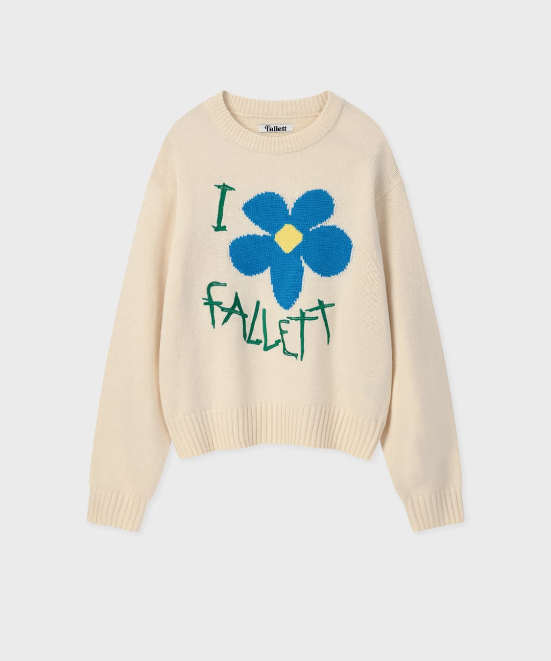 Fallett 팔렛 드로잉 플라워 니트 아이보리 상품이미지1