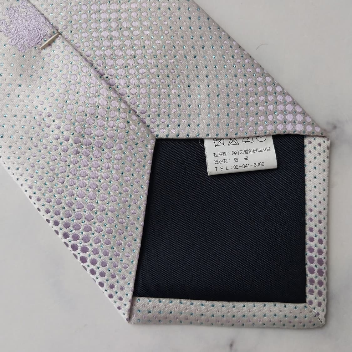 아쿠아스큐텀 실크 도트 텍스처 넥타이 9.2cm A+등급 K2030
 상품이미지8