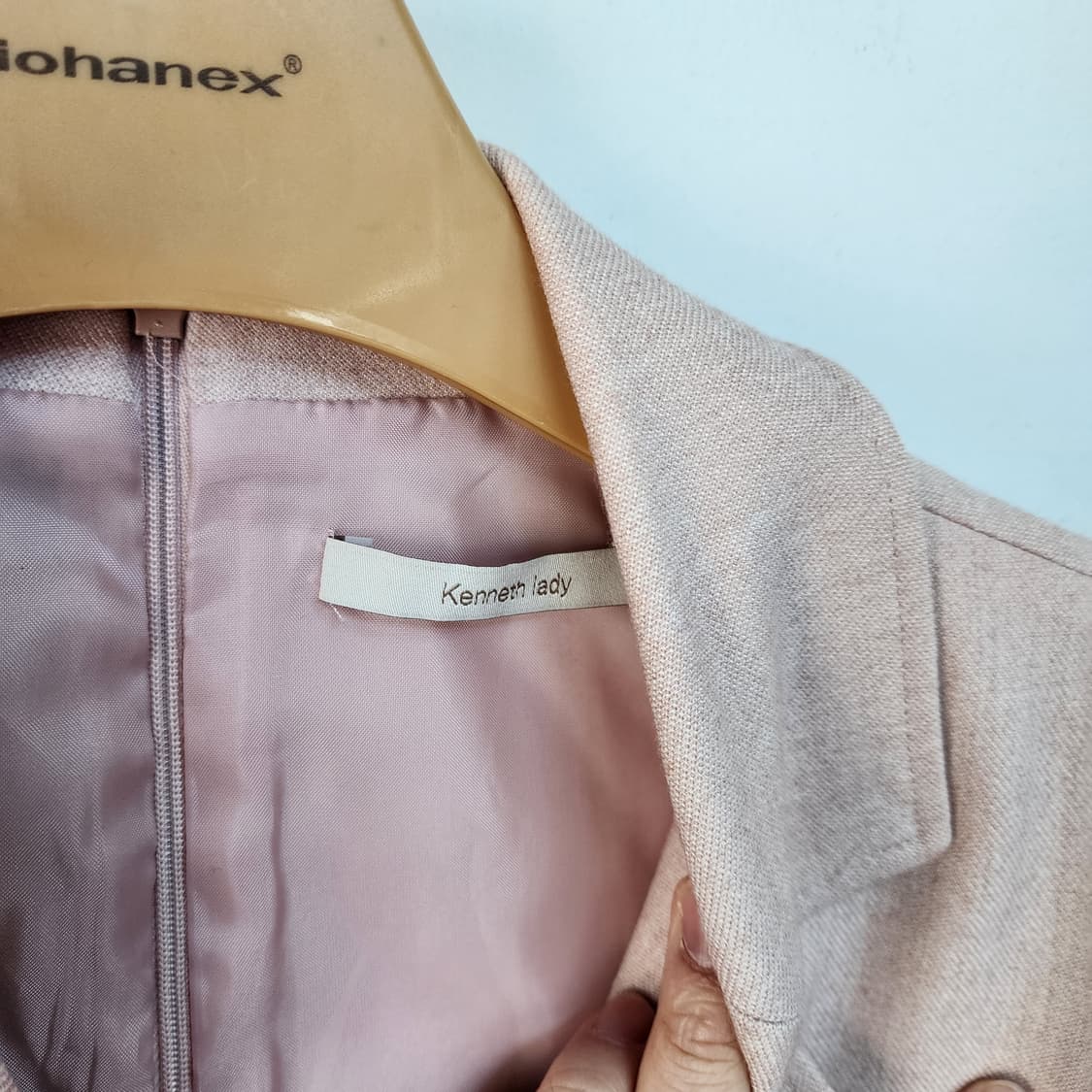 케네스레이디 핑크 더블 버튼 롱 원피스 상품이미지3