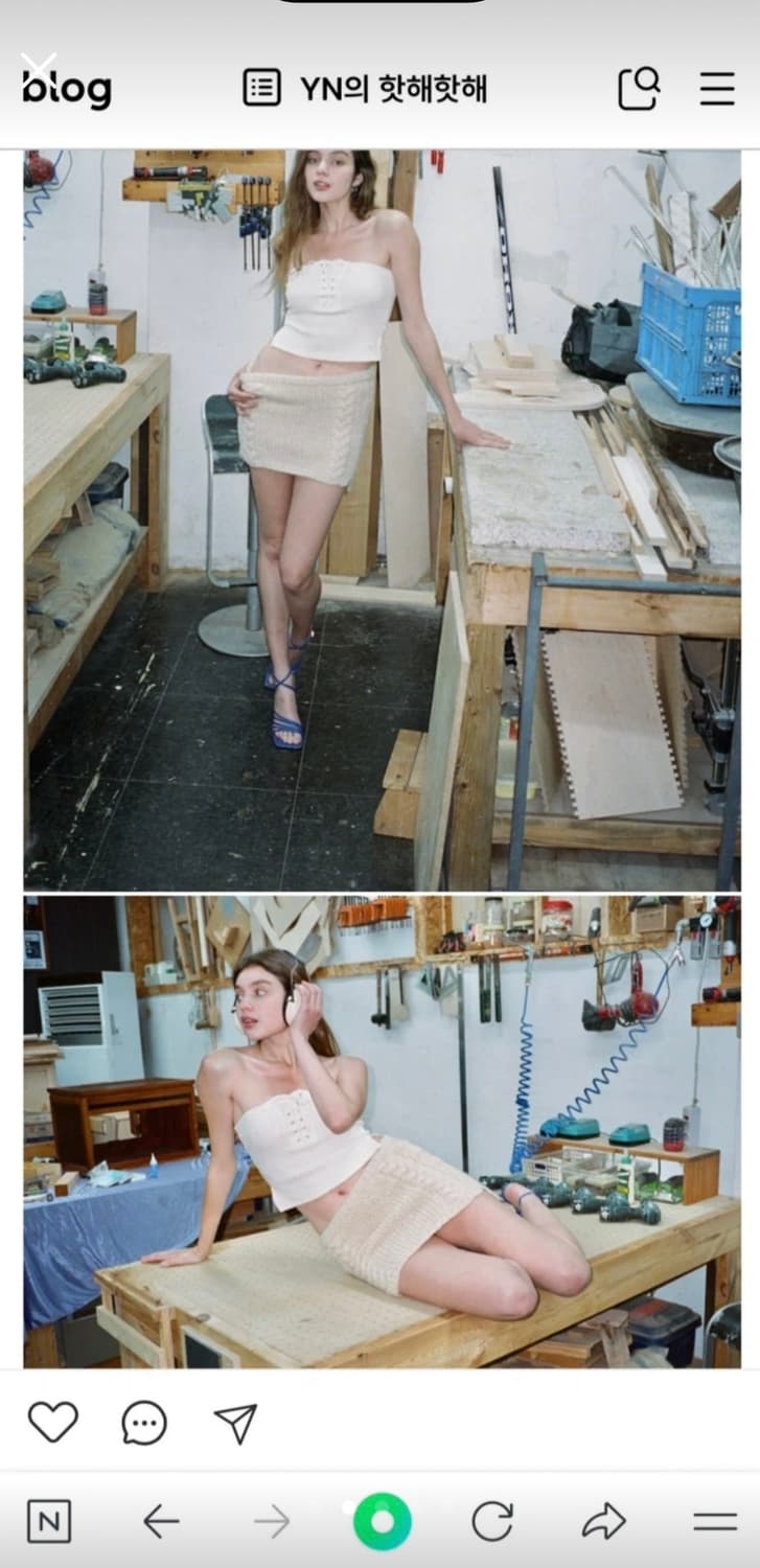 글로니 아이보리 니트 튜브탑 상품이미지2