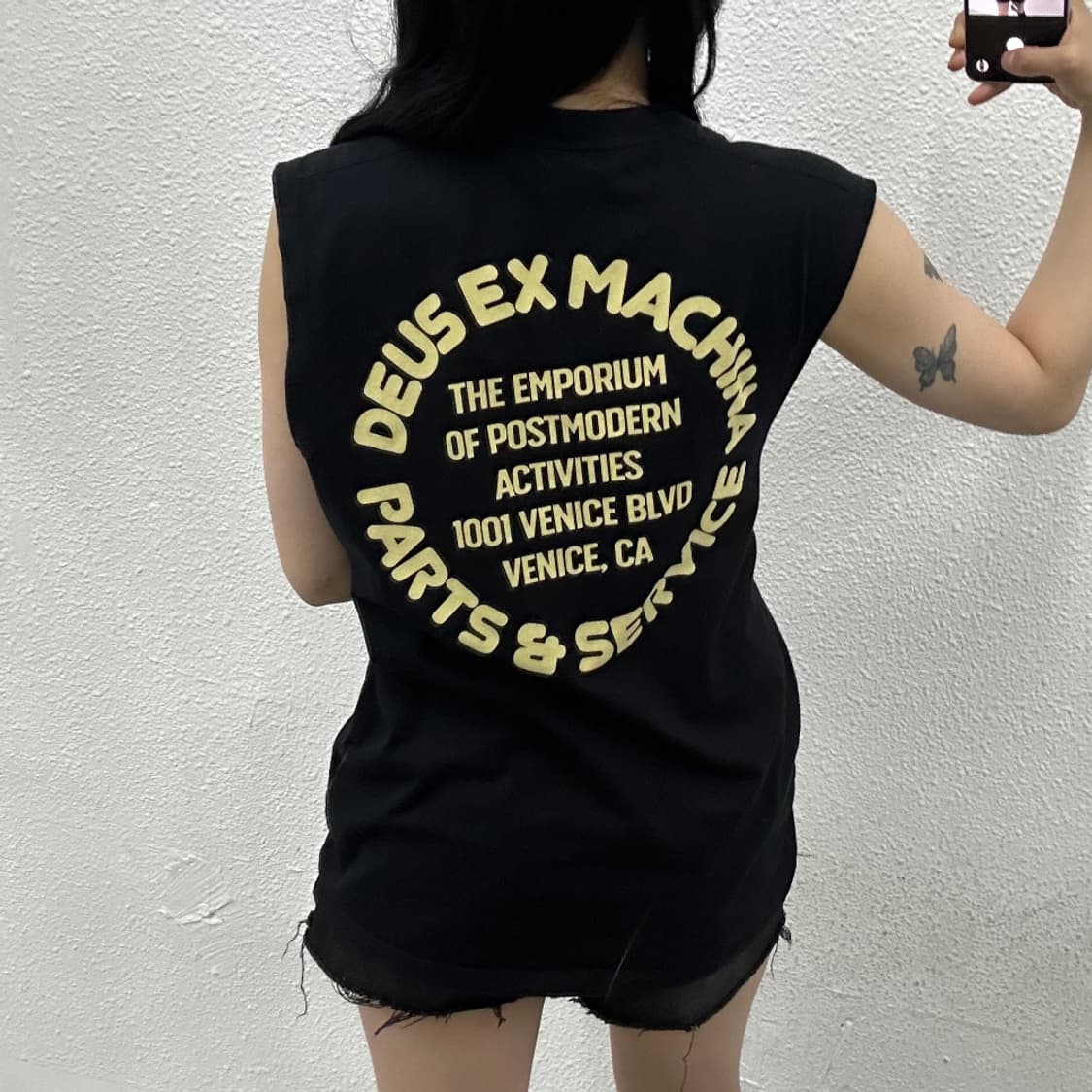 데우스 머스타드 백로고 블랙 나시 S 상품이미지2