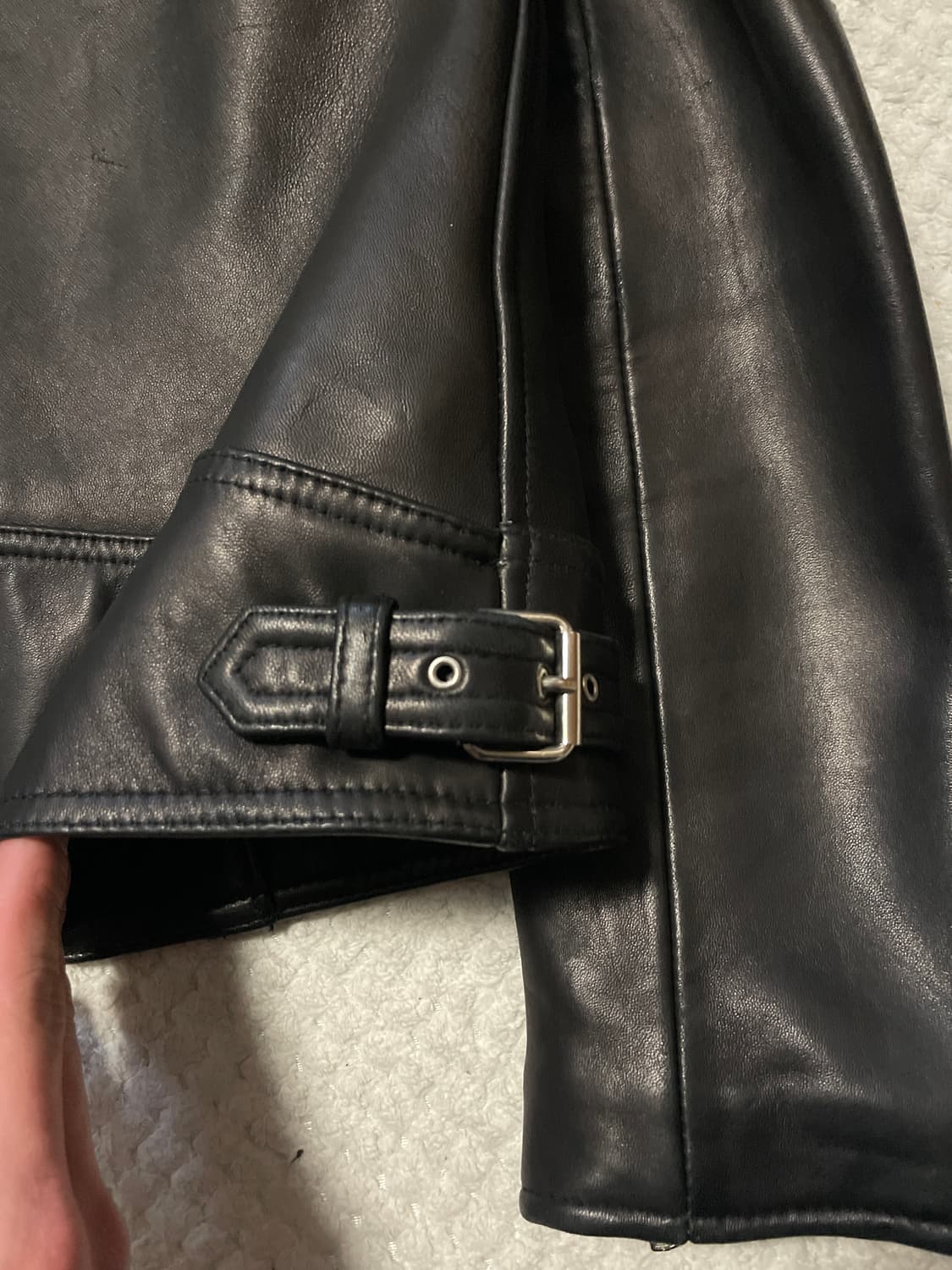 광희시장 웨스턴 무드 램스킨 양가죽 포켓 레더 자켓 상품이미지8