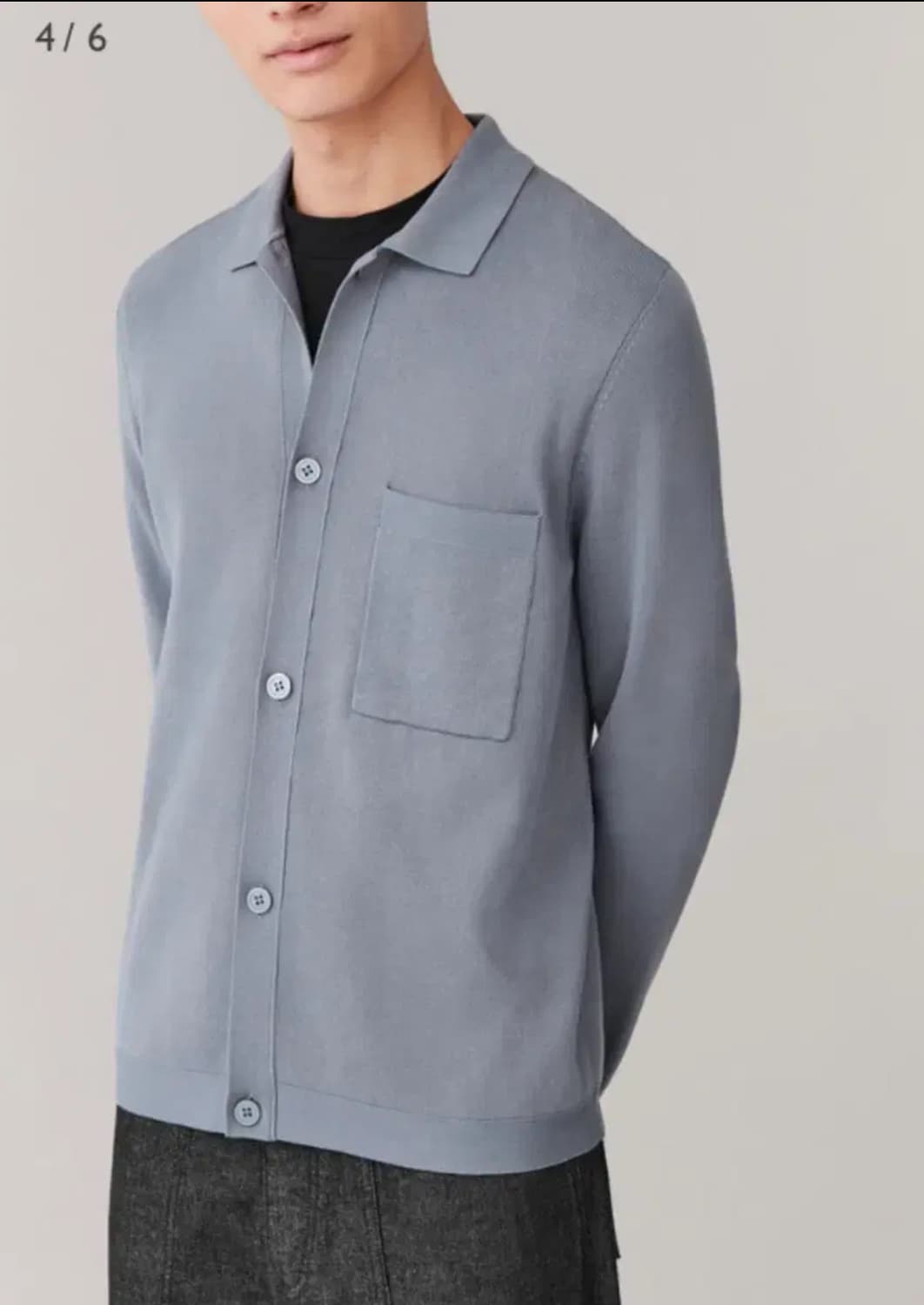 코스(COS)/니티드 코튼 자켓 스틸블루/M 상품이미지1