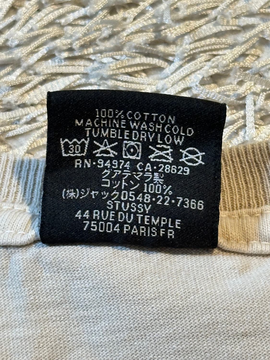 스투시 STUSSY 돌리 피그먼트 다이드 반팔 티셔츠 내츄럴 상품이미지7