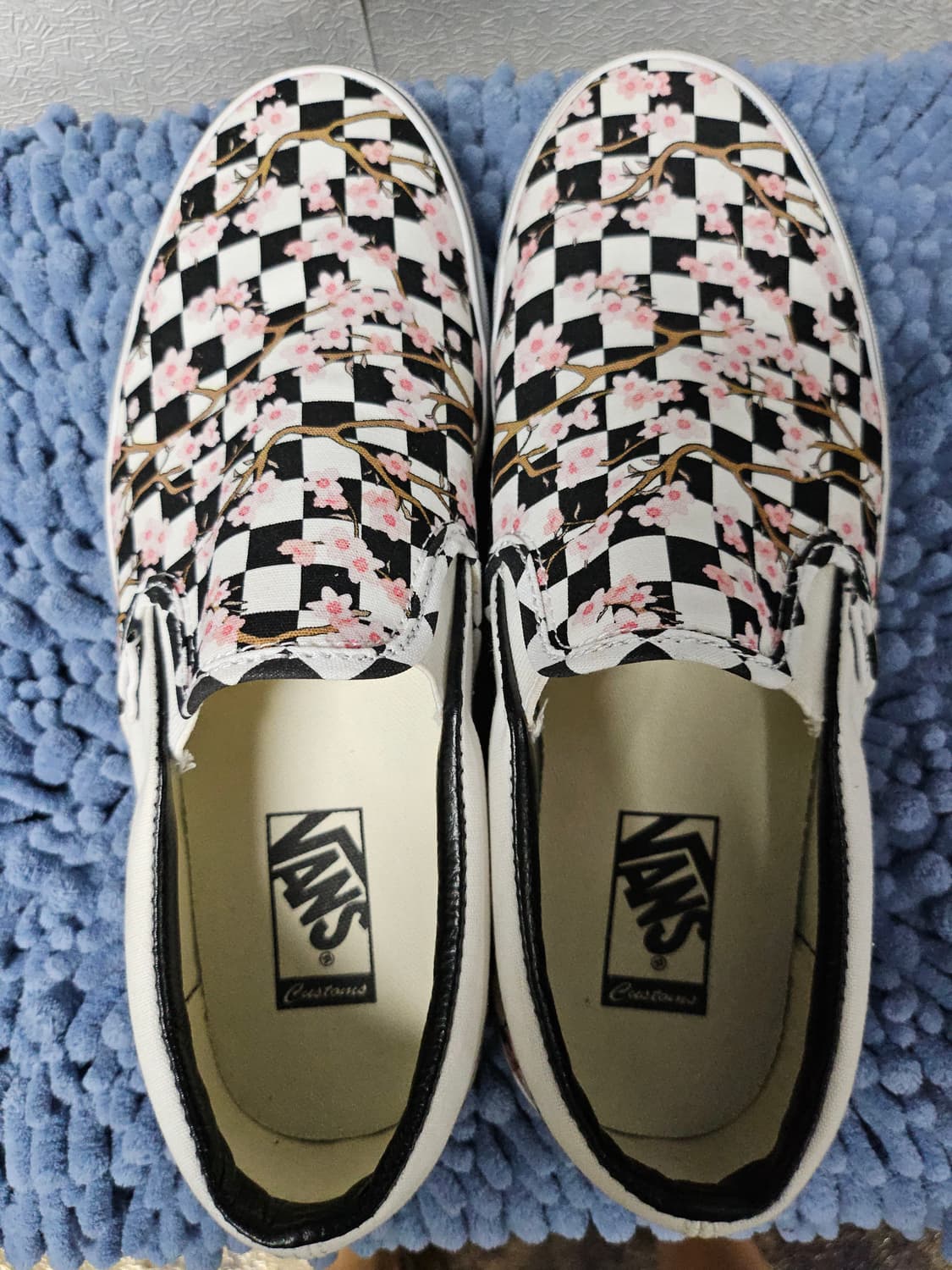 Vans 반스 체커보드 벚꽃 슬립온 스니커즈  265 상품이미지4