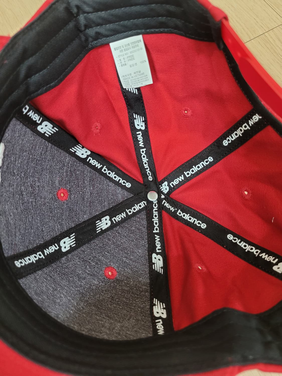 뉴발란스 New Balance  볼캡 FREE 사이즈 레드 상품이미지8