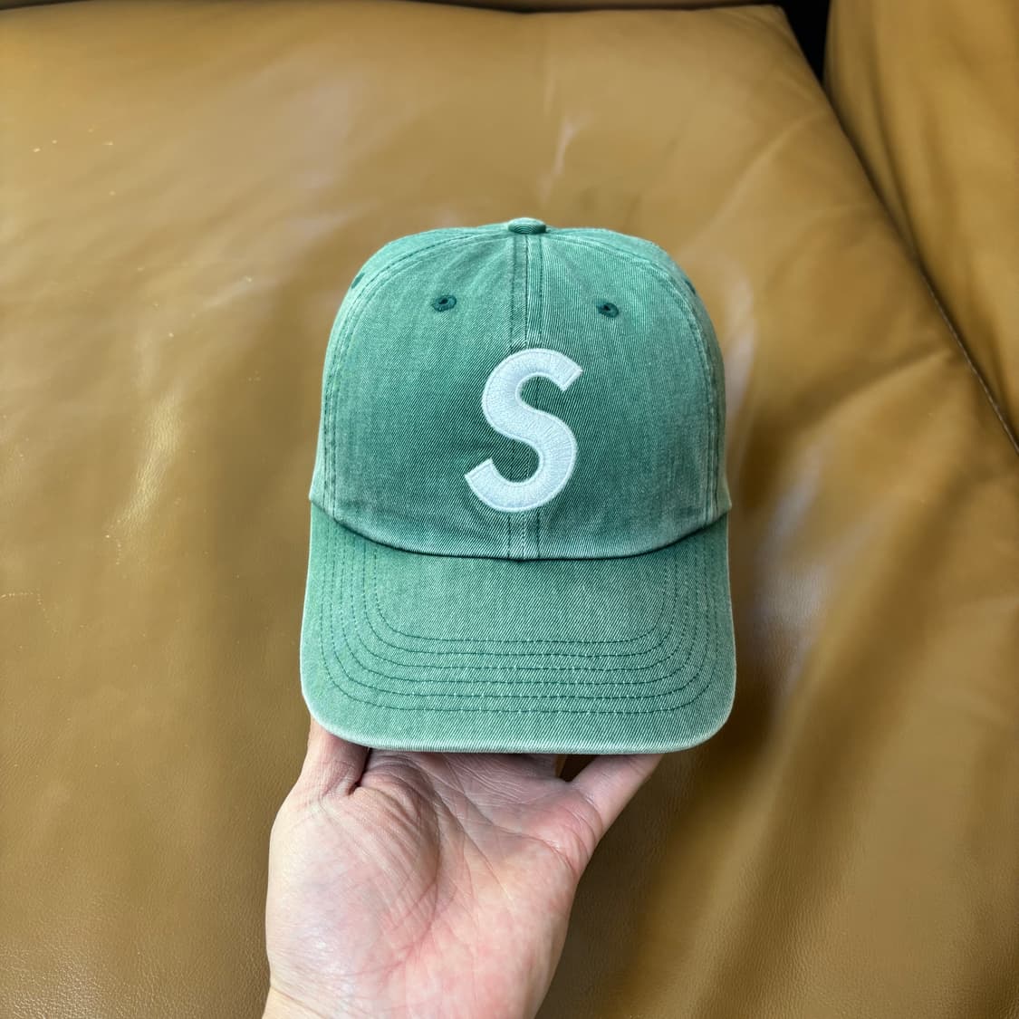 슈프림 S로고 볼캡 모자 20SS 피그먼트 세이지 그린 상품이미지3