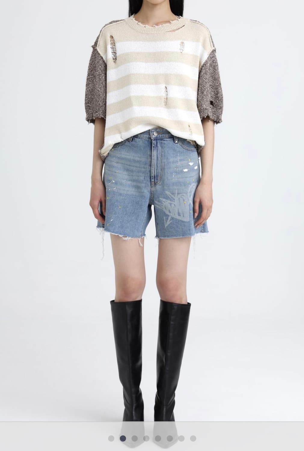 더오픈프로덕트 러브 그래픽 데님 쇼츠 블루 The Open Product 상품이미지2