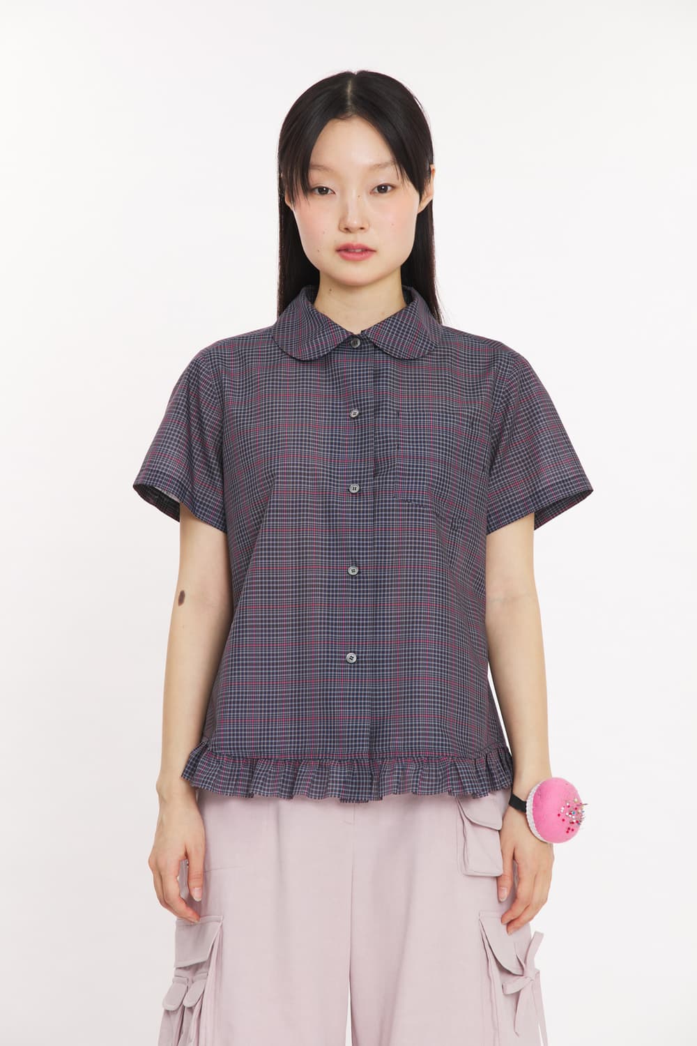 복복 마미 셔츠 네이비 체크 상품이미지2