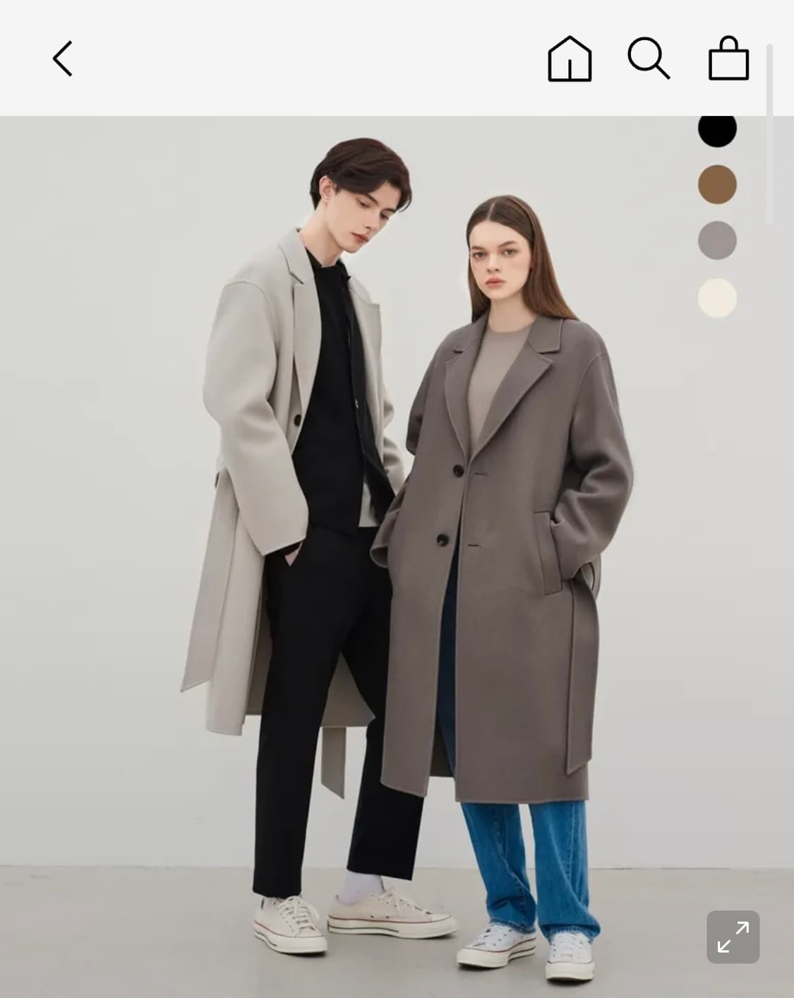 더니트컴퍼니 로브 핸드메이드 코트 블랙(L) 상품이미지3