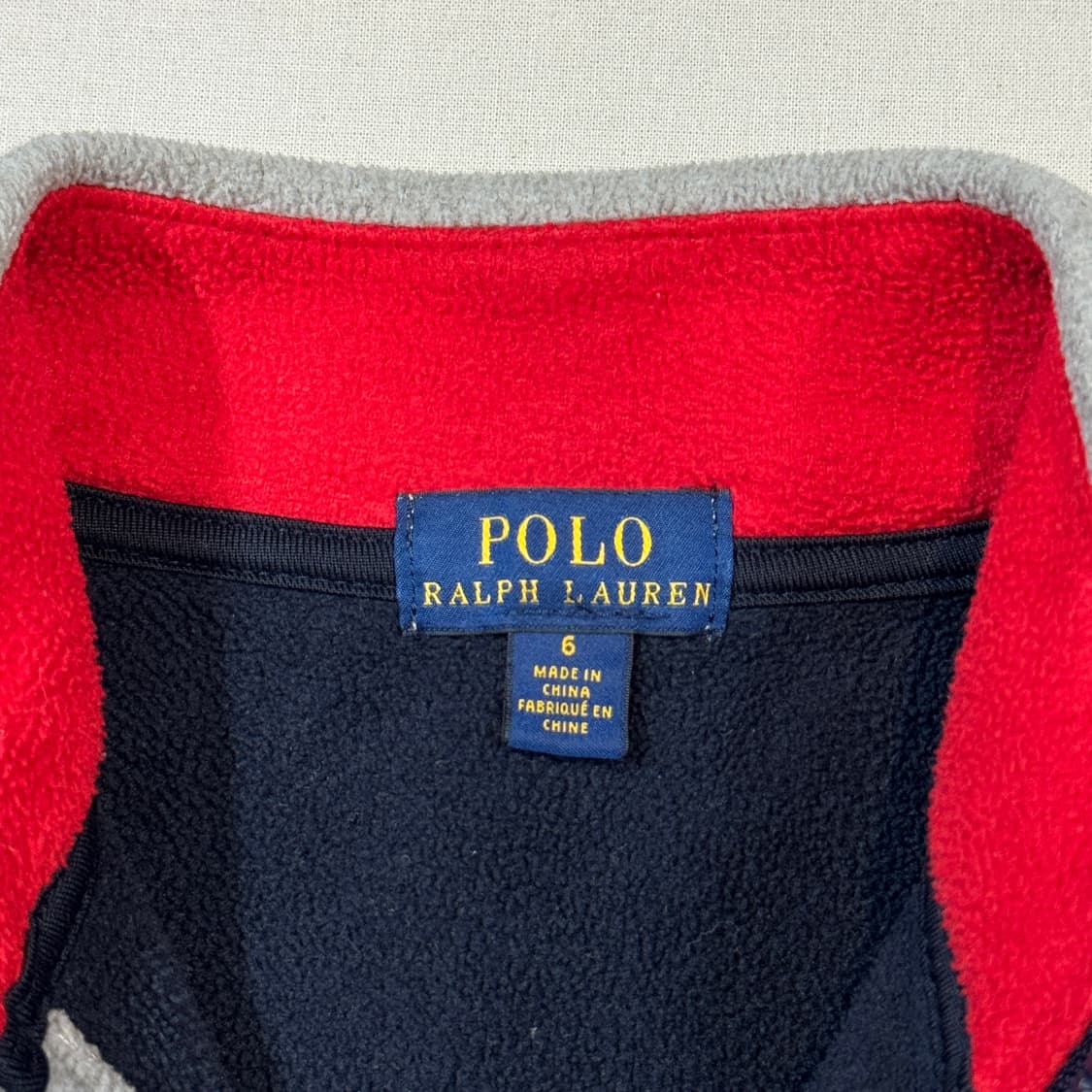 6) 폴로 랄프로렌 키즈 아동용 네이비 USA 플리스 반집업 상품이미지7