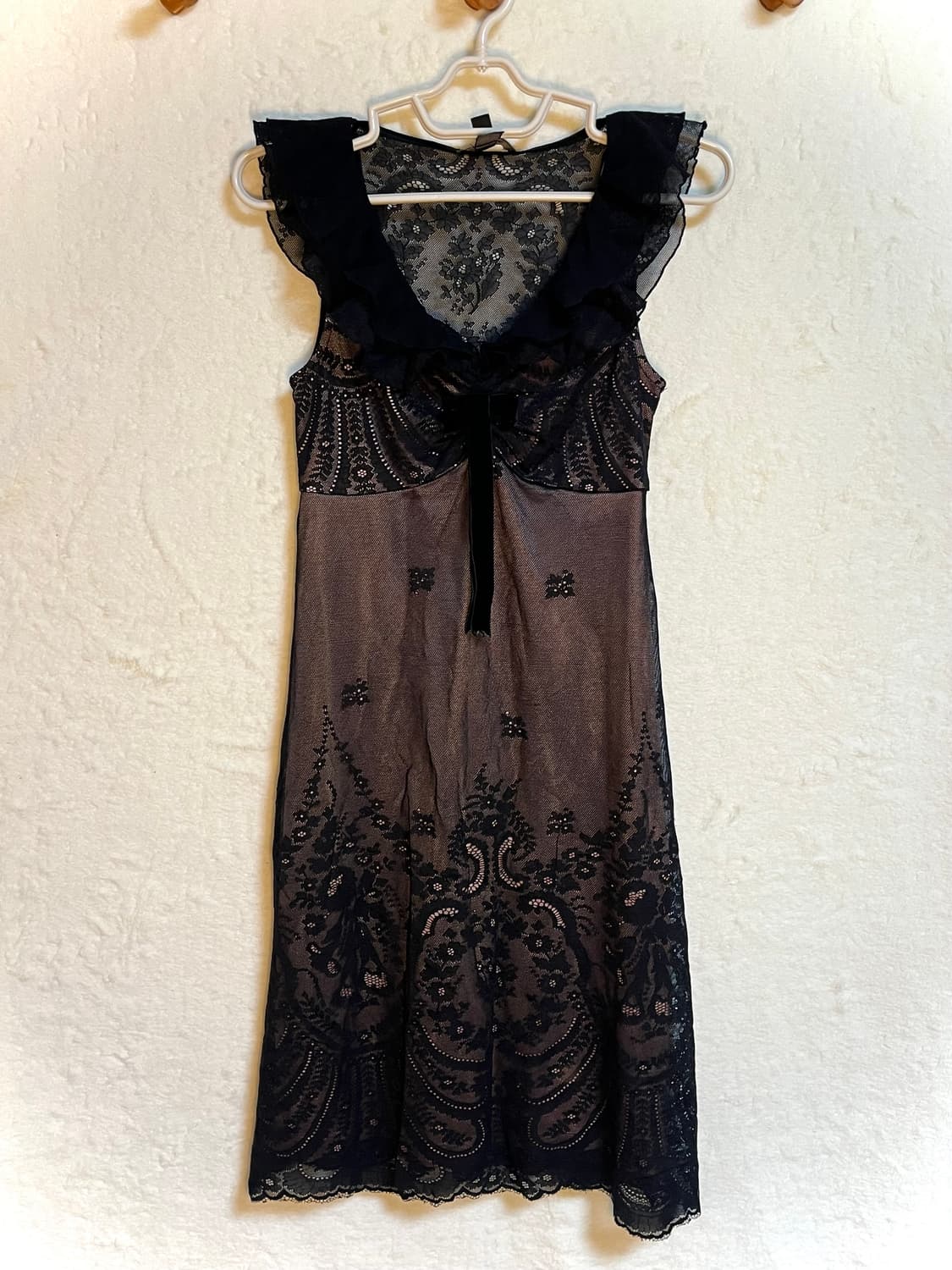 빈티지 고딕 레이스 리본 슬리브리스 원피스 상품이미지1