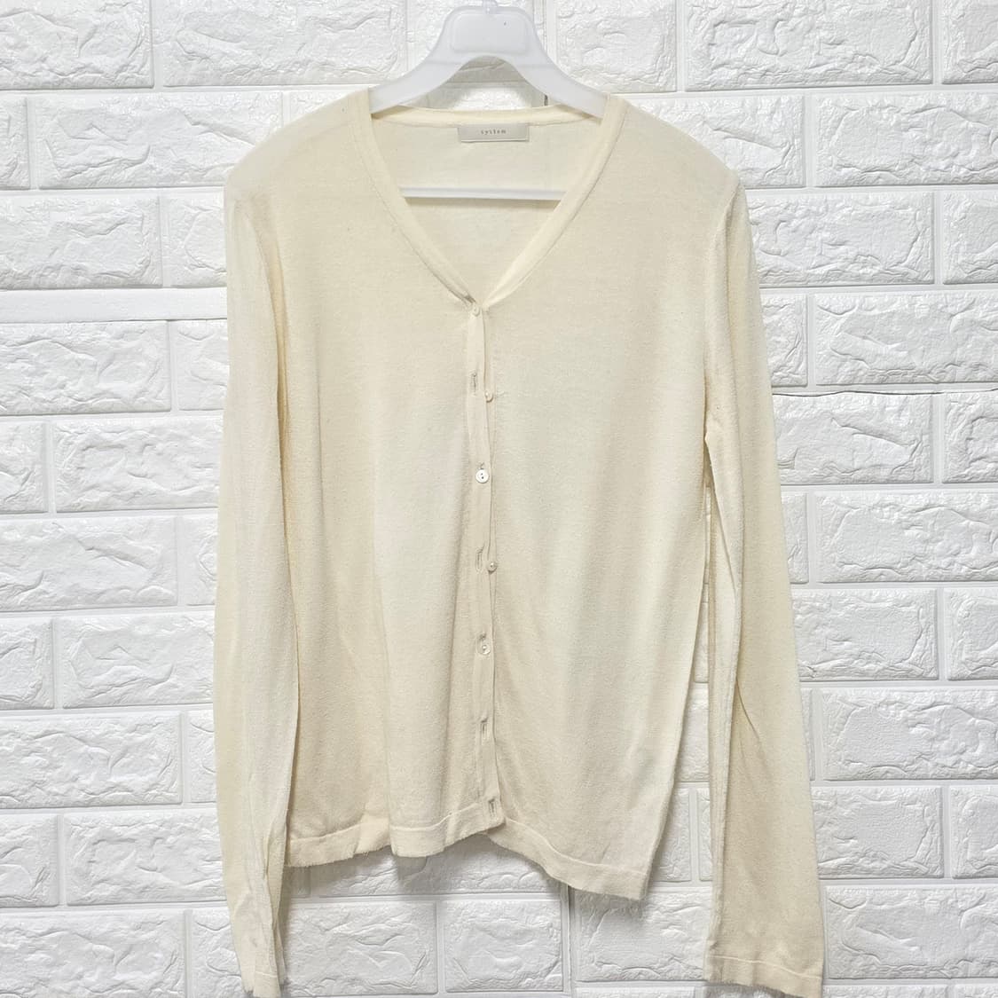 택포) 한섬 시스템 여성 아이보리 가디건 90 상품이미지1