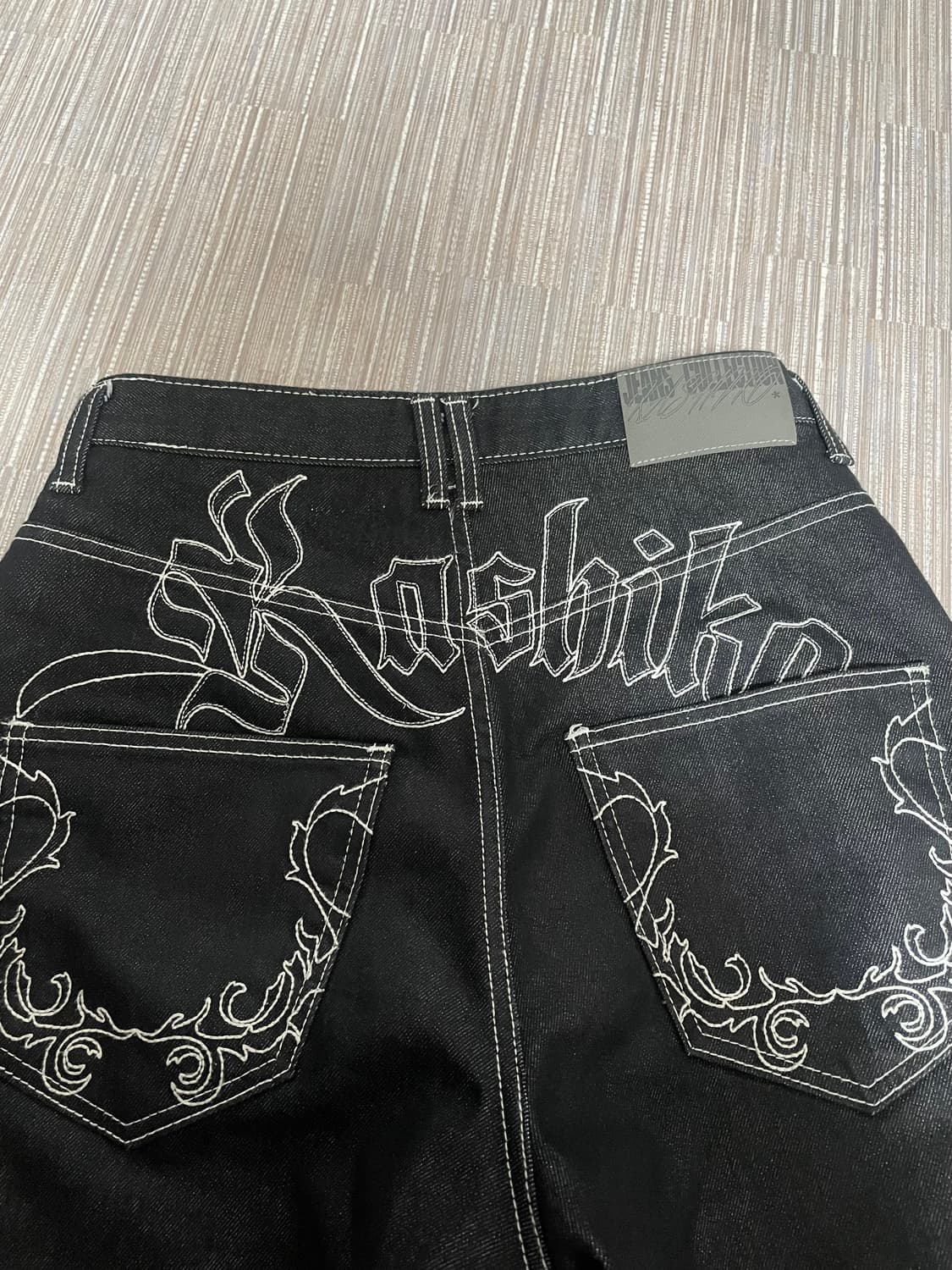 급처)카시코 자수 논페이드 데님 팬츠 블랙 S 미스치프 보헤미안서울 나체 상품이미지2