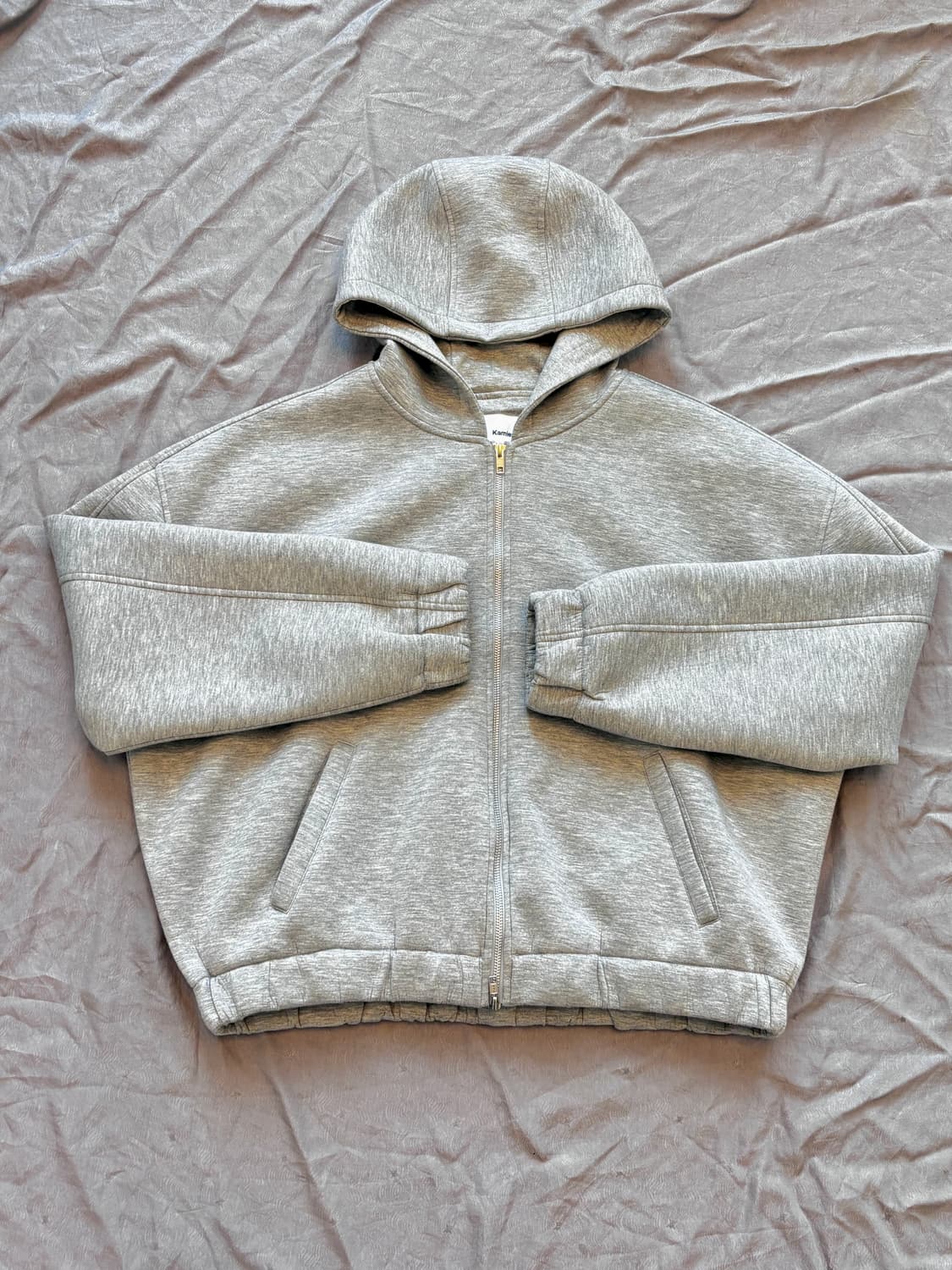 카미엔 벌룬 후드 집업 멜란지 그레이 상품이미지1