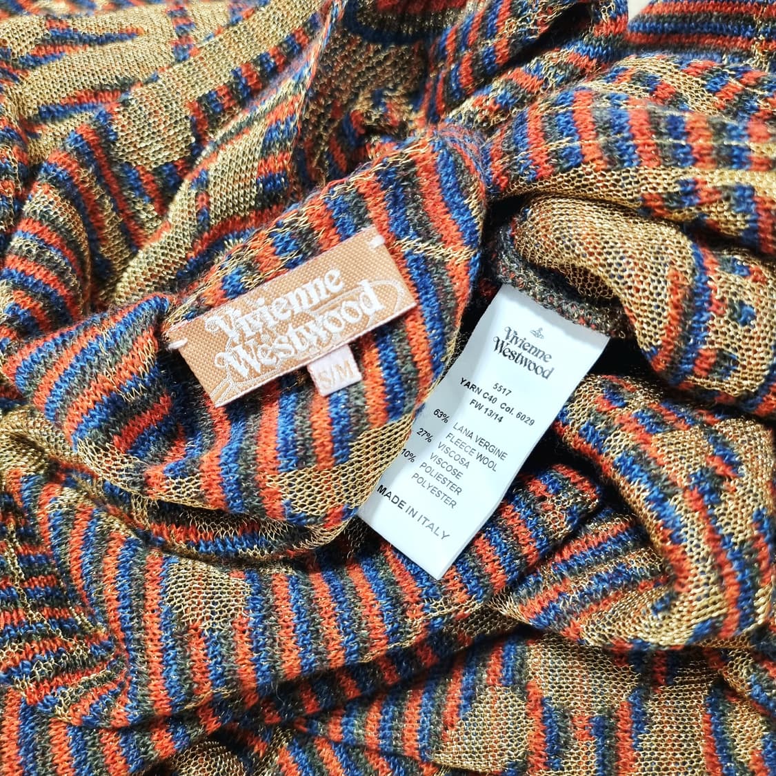 비비안웨스트우드 골드사믹스 오버핏 언발란스 가디건 (프리사이즈) 상태최상 상품이미지8