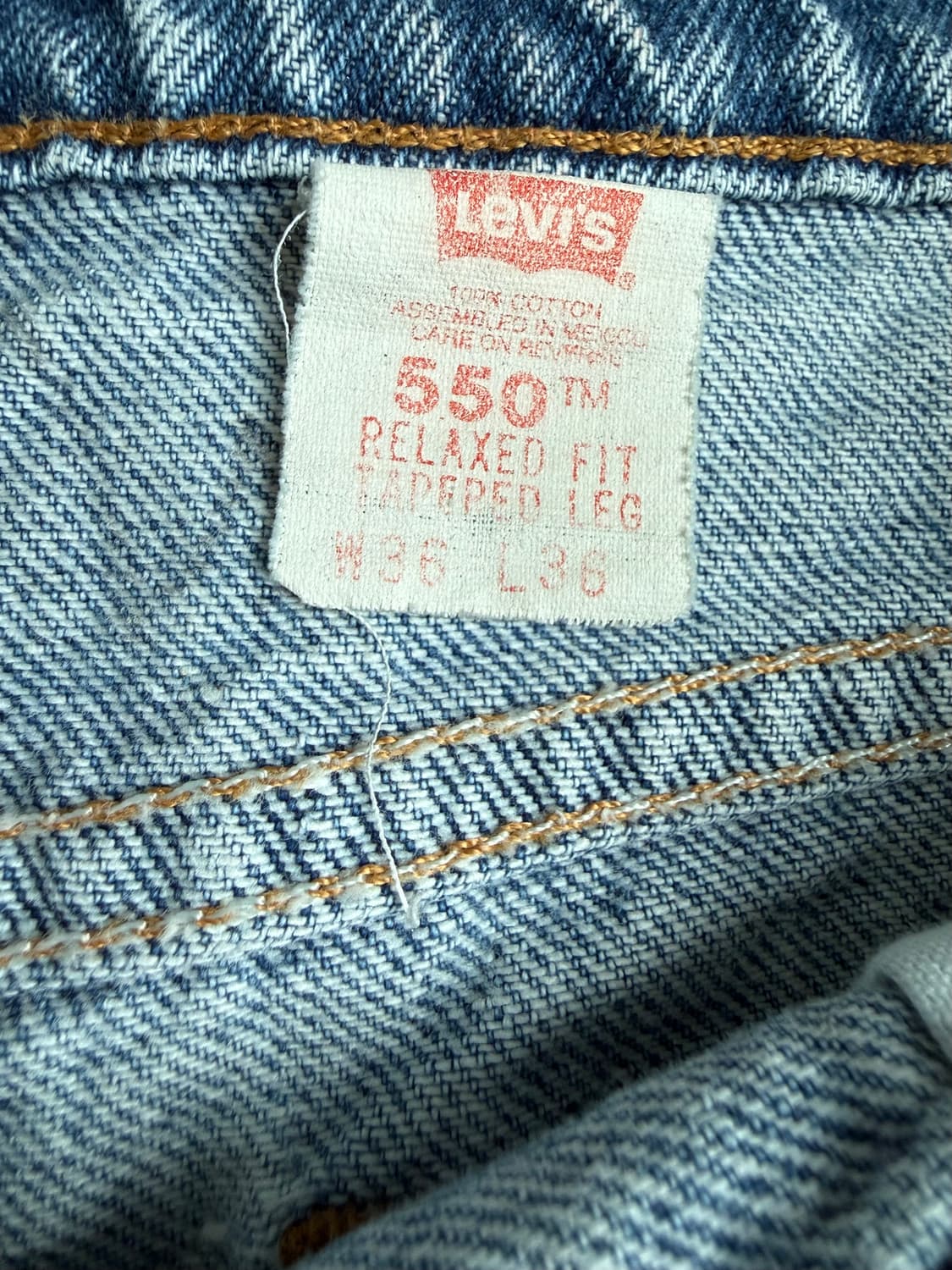 90s Levis 오렌지탭 550 리바이스 릴렉스 테이퍼트 데님팬트 상품이미지7