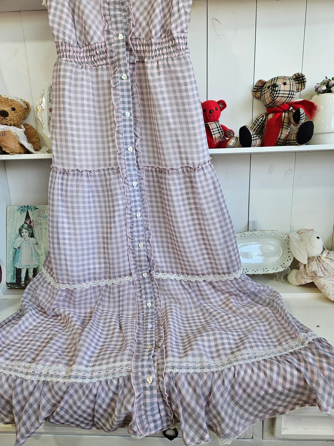 트랄라라(Tralala) 체크 레이스 롱 원피스 상품이미지4