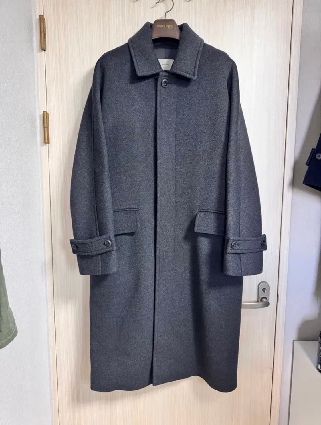 비긴202 프렌치 슬리브 발마칸 코트 차콜 2사이즈 판매 상품이미지1