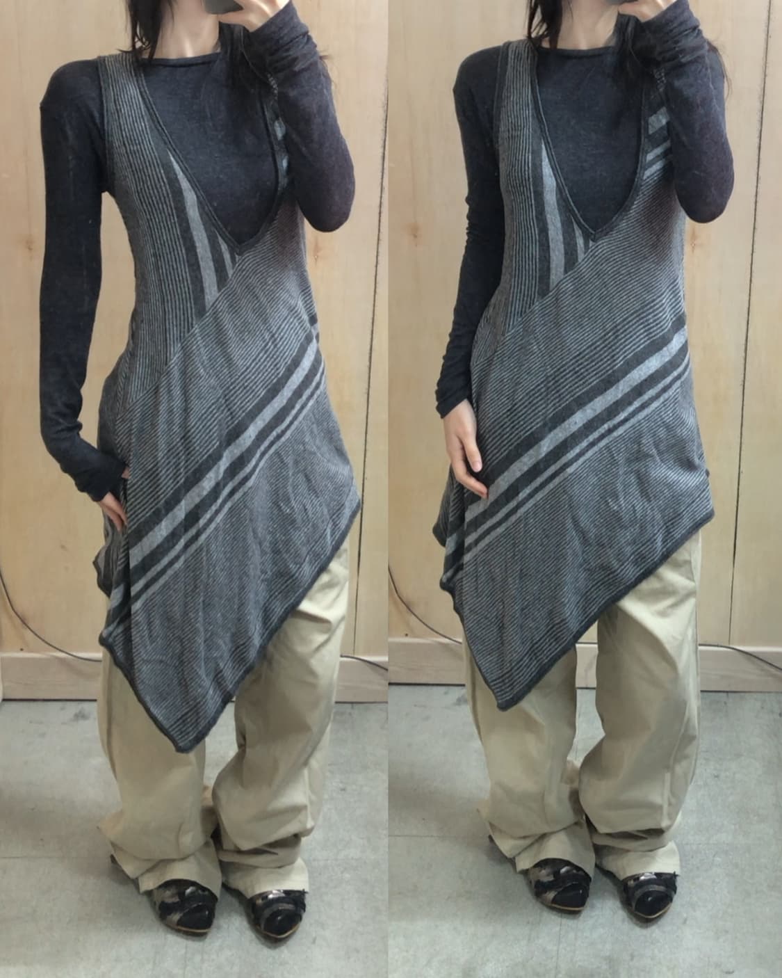 [직수입] 빈티지 에이시메트릭 니트 드레스  상품이미지2