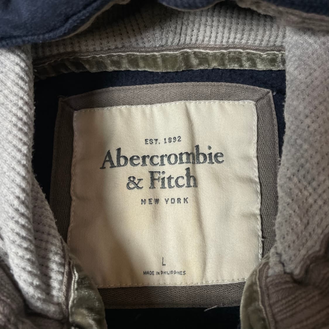 아베크롬비앤피치 네이비 후드집업 L 상품이미지4