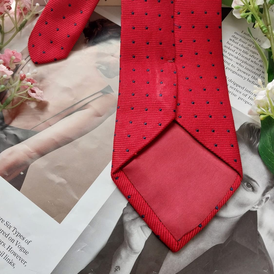 프란지 실크 레드 도트 패턴 넥타이 9.3cm A+등급 K1908
 상품이미지6