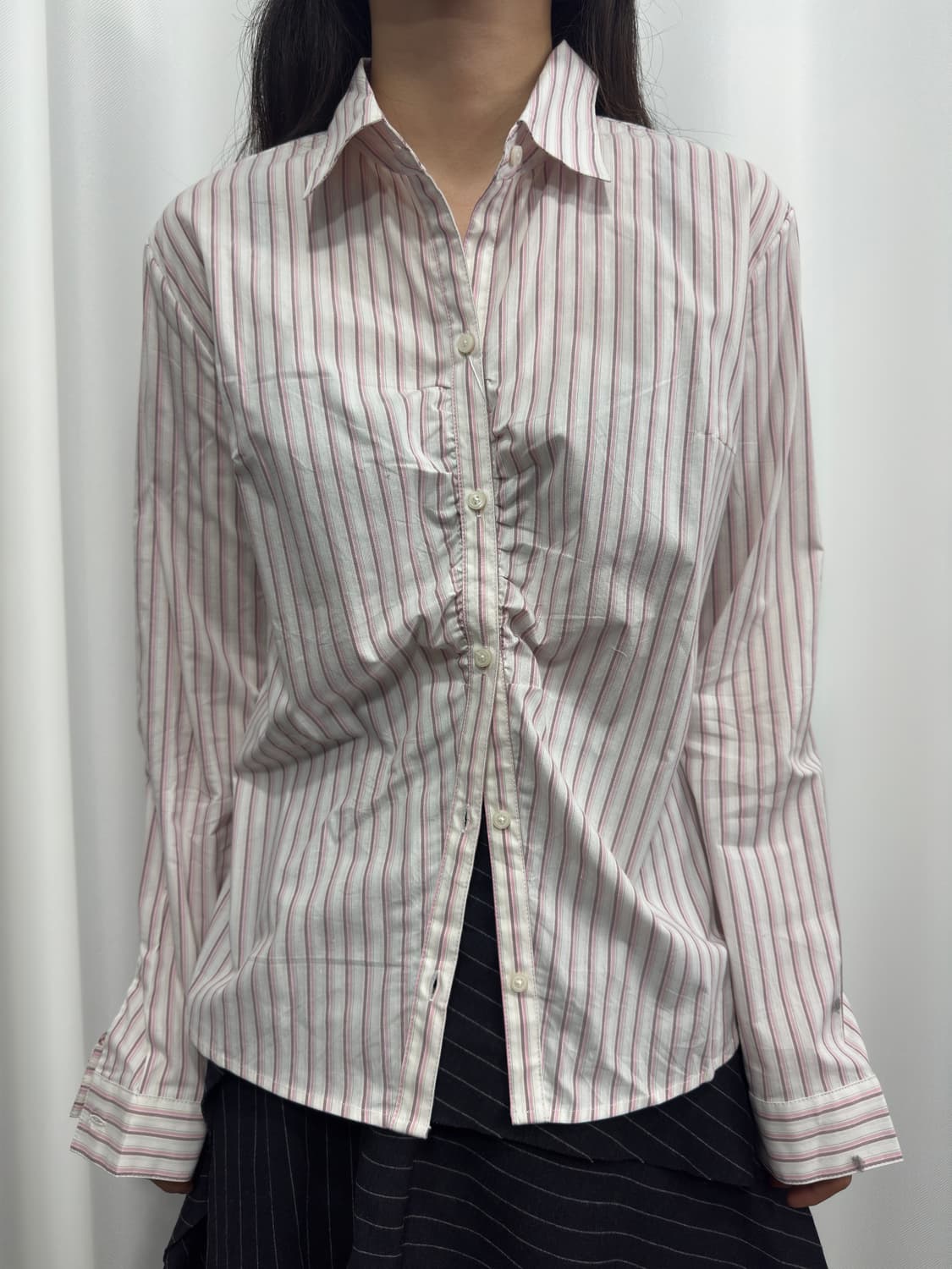line shirring shirt 상품이미지1