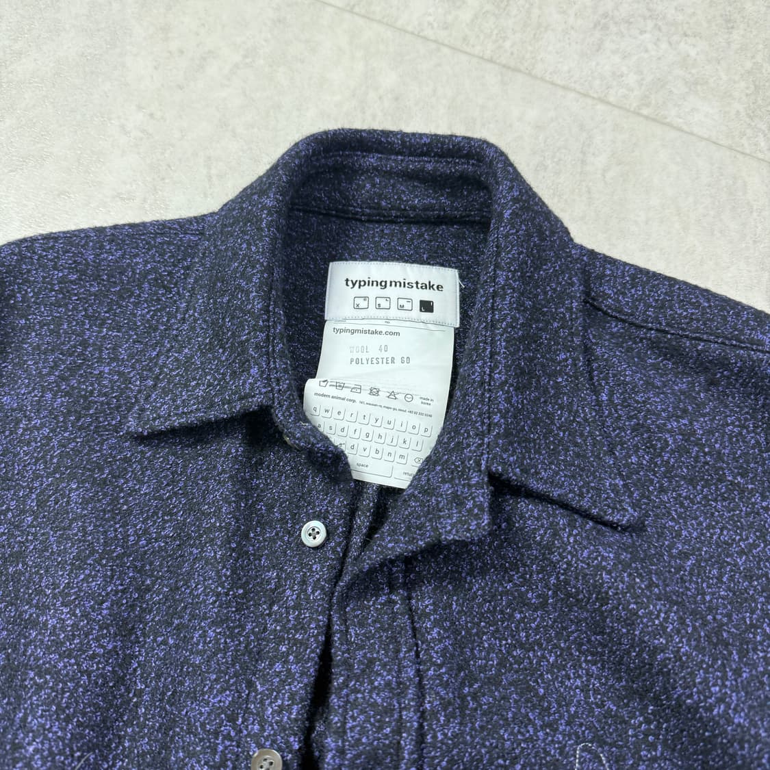 타이핑 미스테이크 부클레 울 셔츠 퍼플 L사이즈  상품이미지3