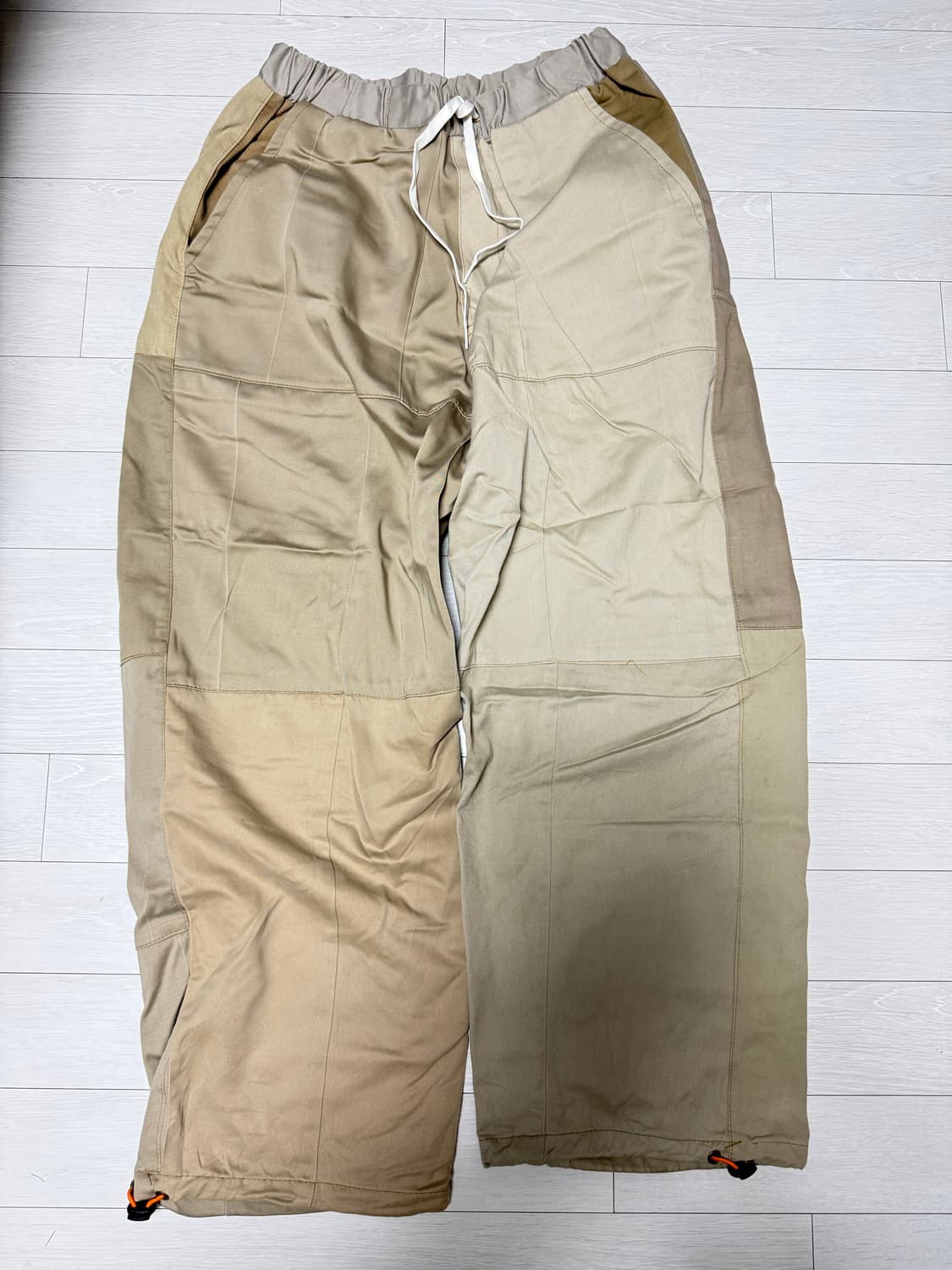 브라운 패치워크 팬츠 상품이미지1