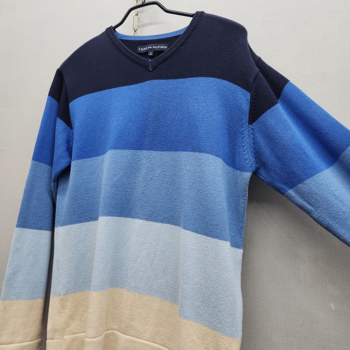 타미힐피거 멀티컬러 스트라이프 로고 니트M(M)남여공용 상품이미지2
