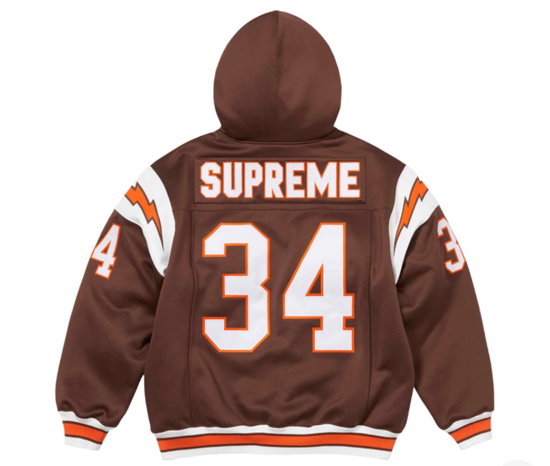 슈프림 풋볼 집업 후드 스웨트셔츠 브라운 24SS 상품이미지1