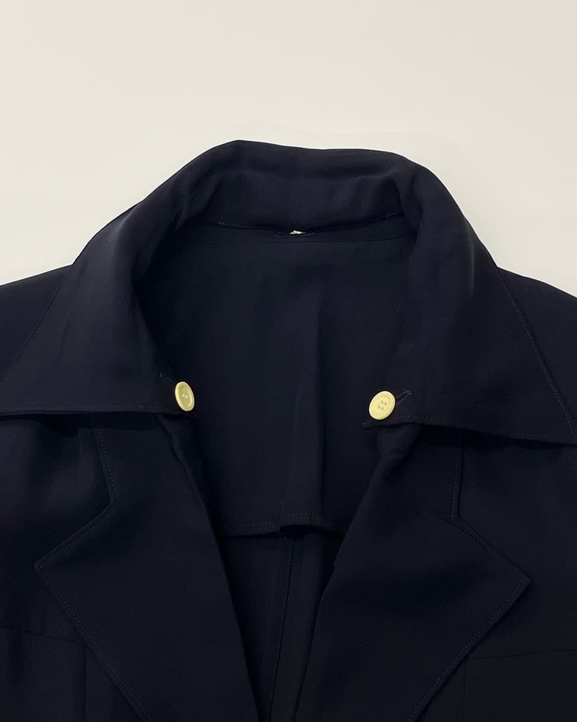 YohjiYamamoto 요지야마모토 네이비 카라 블레이저  상품이미지7