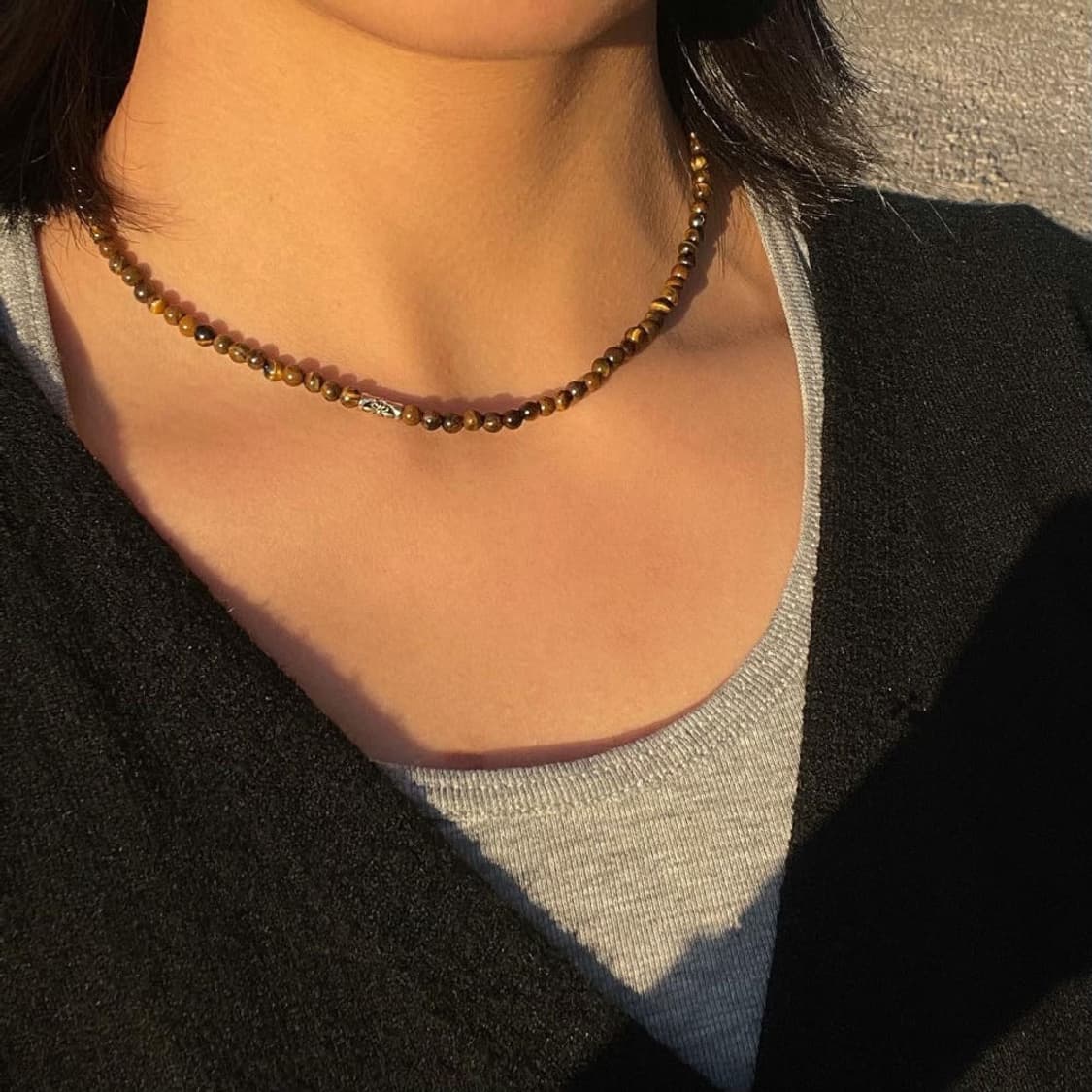 반야사 오리엔탈 천연 담석 초커형 목걸이 빈티지무드 상품이미지4