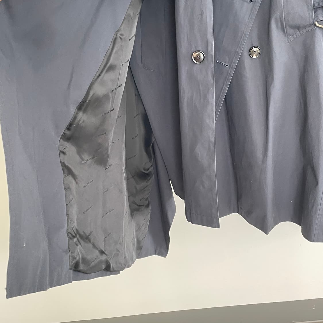 뎀나 발렌시아가 아카이브 트렌치 비대칭 네이비 트렌치 코트 상품이미지6