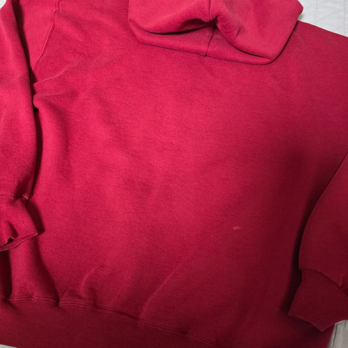 [XL] 90s USA 빈티지 러셀 후드 집업 레드/버건디 블리칭 상품이미지7