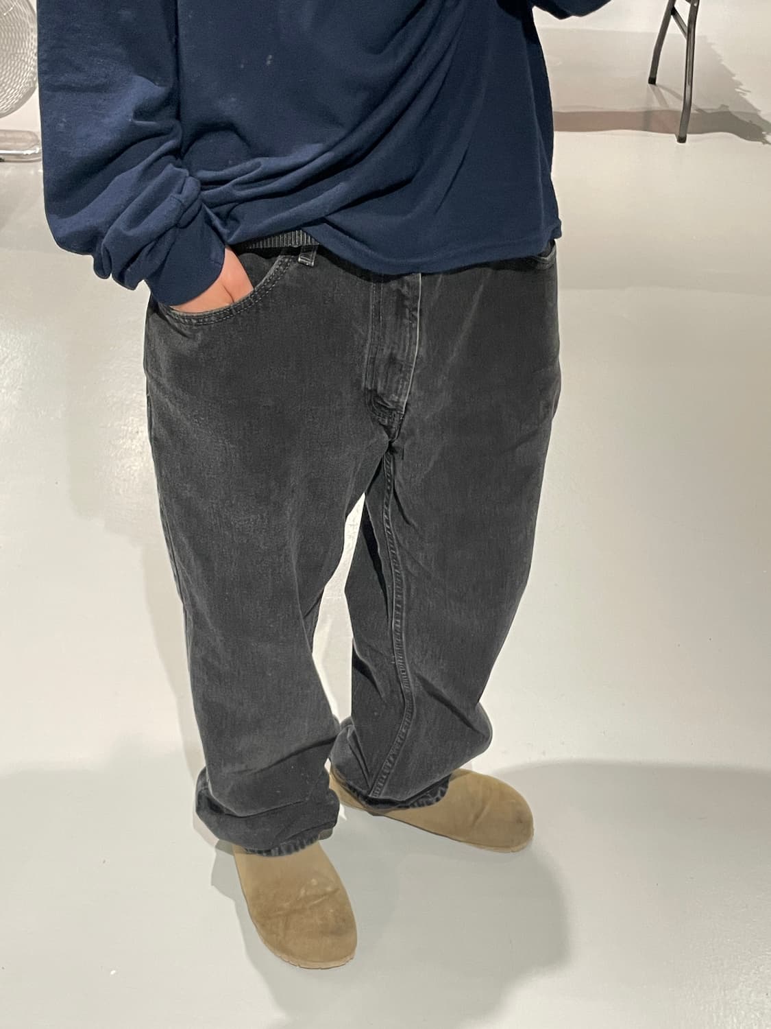 Levi's 550 흑청 데님 팬츠 상품이미지3