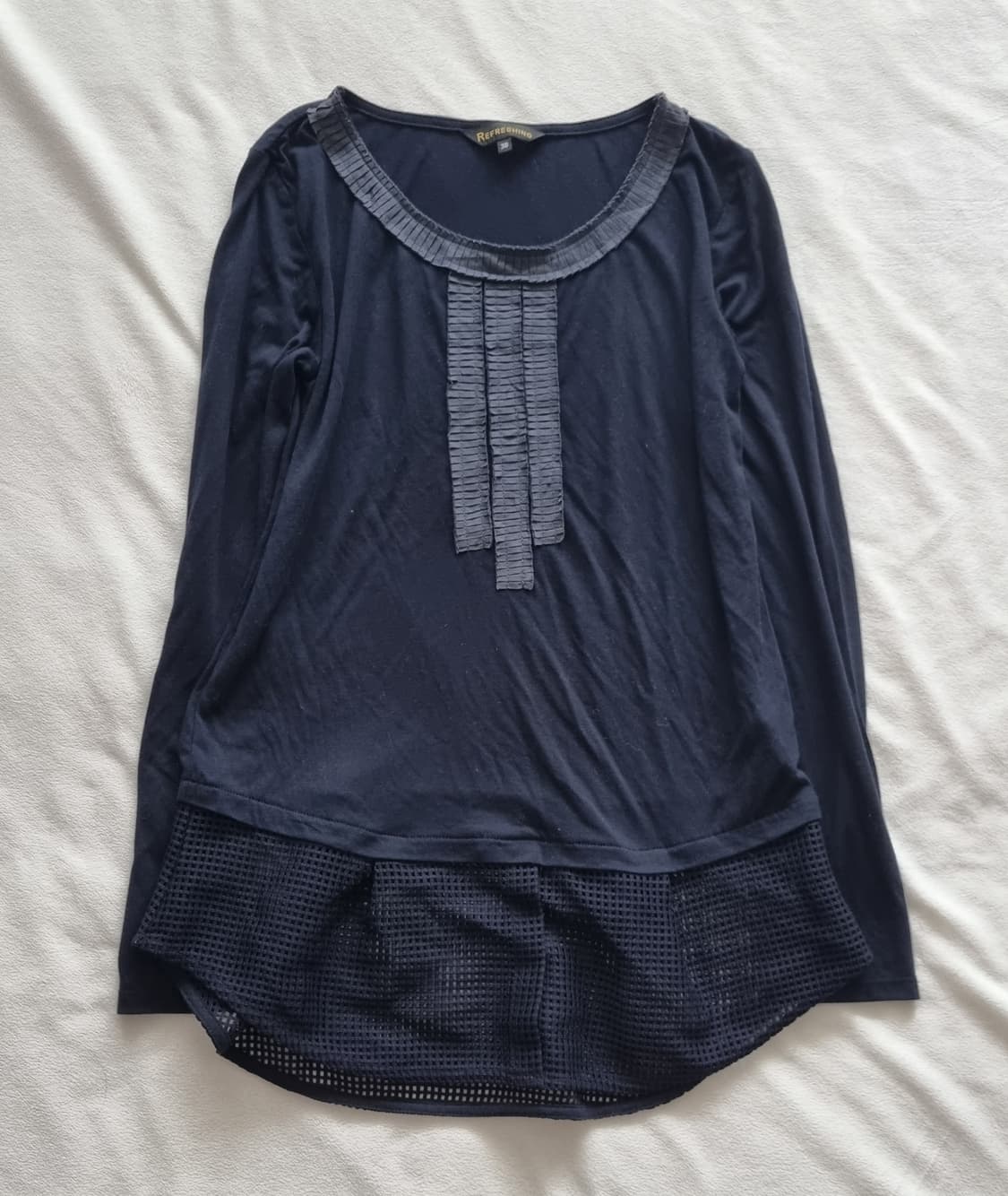 빈티지 모리걸 하구미 오리엔탈 네이비 티셔츠 상품이미지1