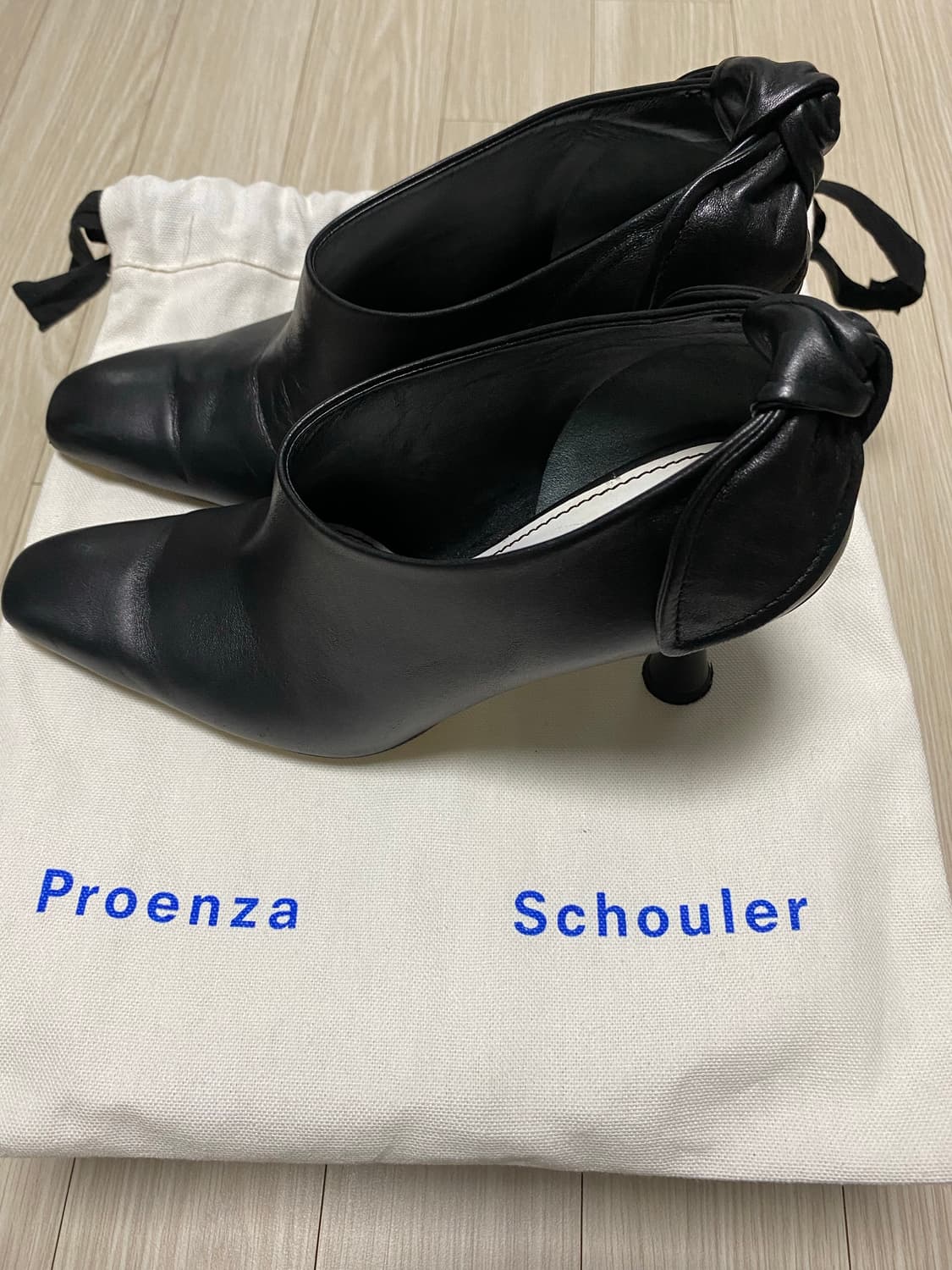Proenza Schouler 블랙 가죽 앵클 부츠 37 상품이미지2