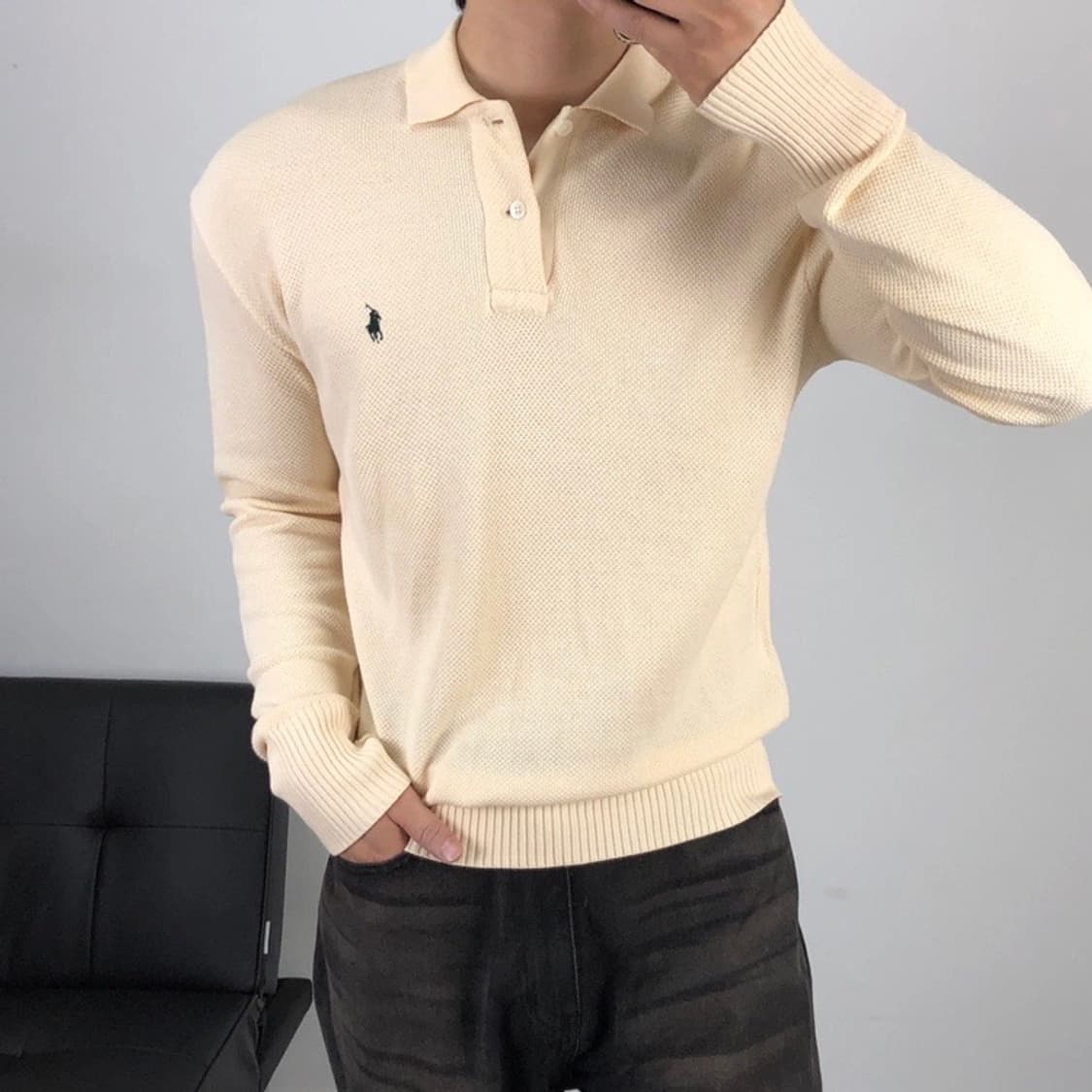 폴로 정품 니트pk 오트밀 코튼 상품이미지1