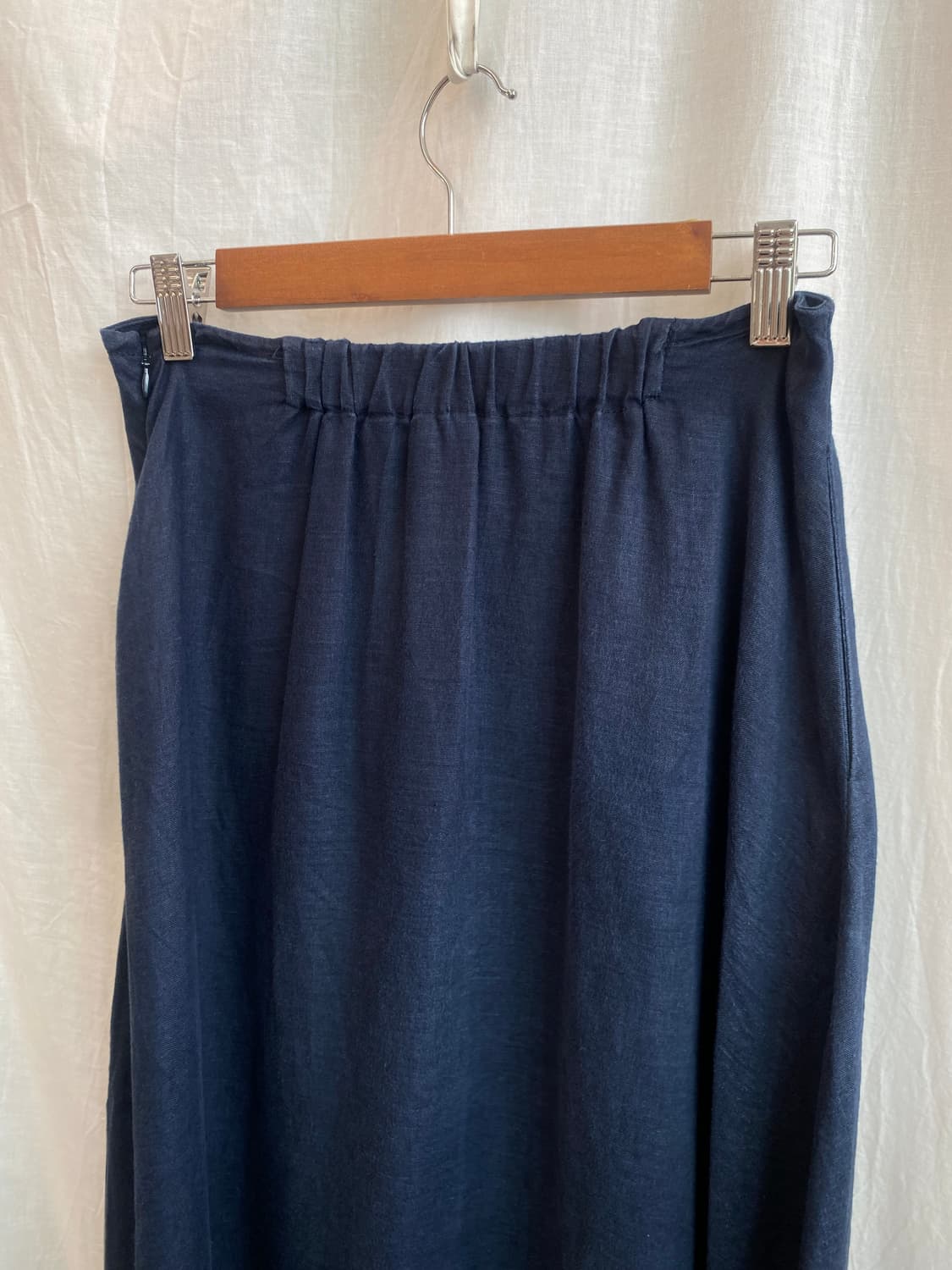 MUJI 네이비 린넨 밴딩스커트(M) 상품이미지6