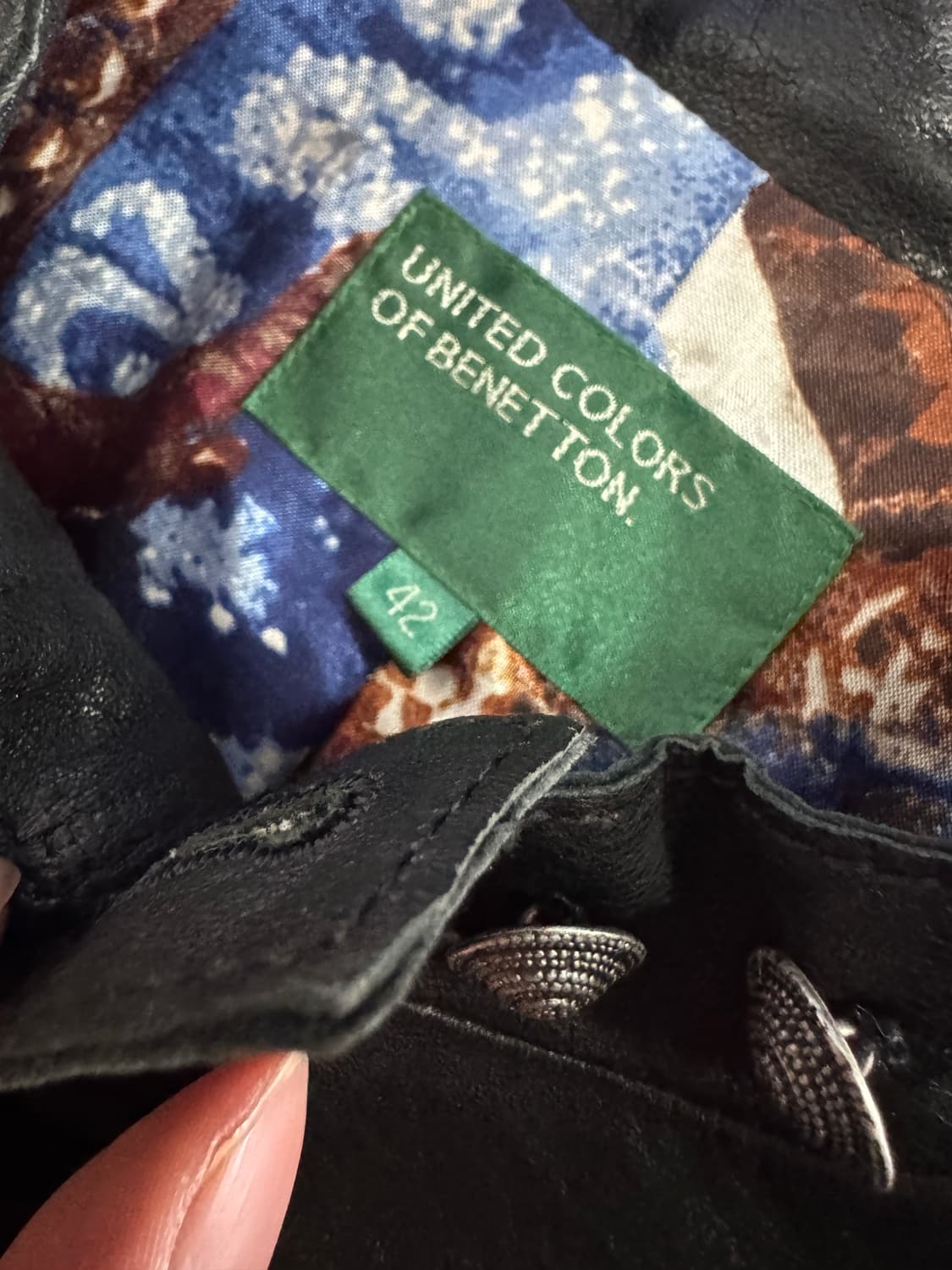 정품 여성 베네통 빈티지 크롭 양가죽 자켓 44 상품이미지3