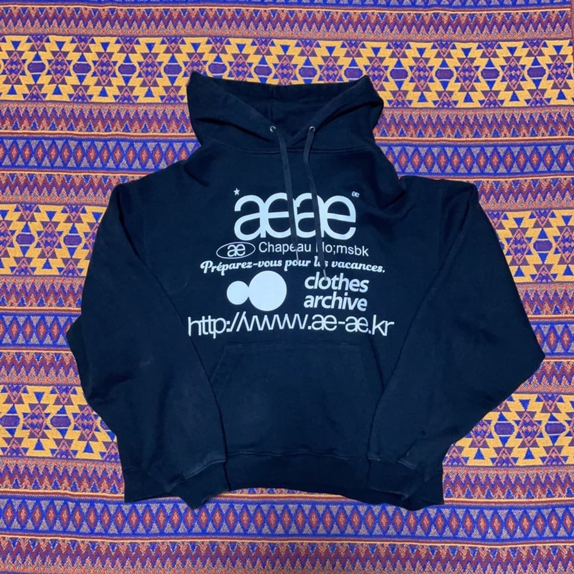 [95] aeae 에이이에이이 웹로고 프린팅 후드티 상품이미지1
