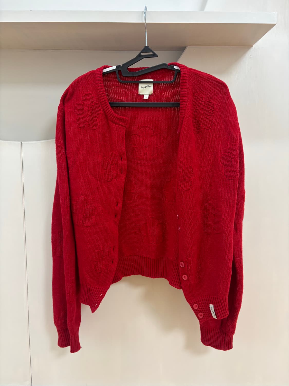 싱킹디퍼 u넥 가디건 (red) 상품이미지3