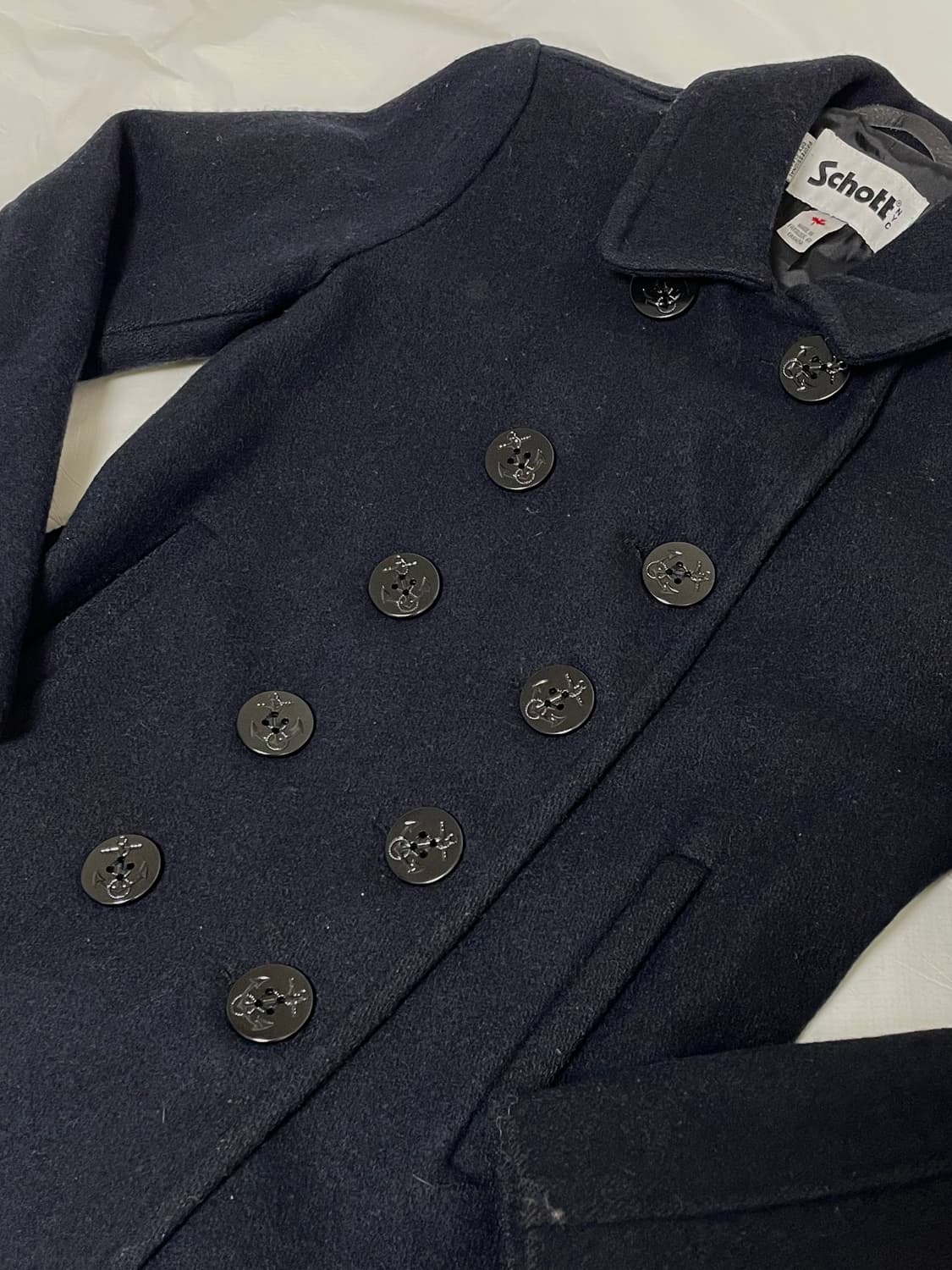 쇼트 여성 미해군 10버튼 울 피코트 RRL&LVC&폴로 (캐나다) 상품이미지3