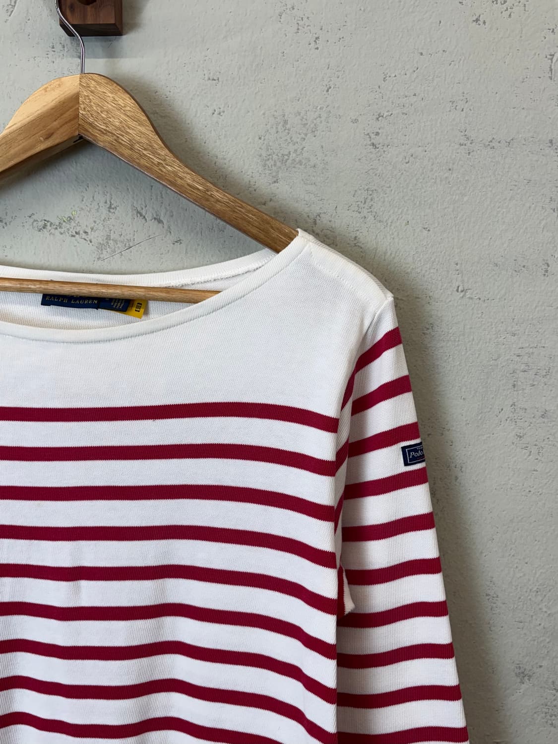 폴로랄프로렌 큐알라벨 스트라이프 보트넥 코튼 저지 티 상품이미지3