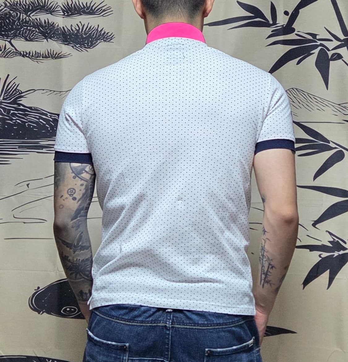 도트 프린팅 양면 카라티  상품이미지5