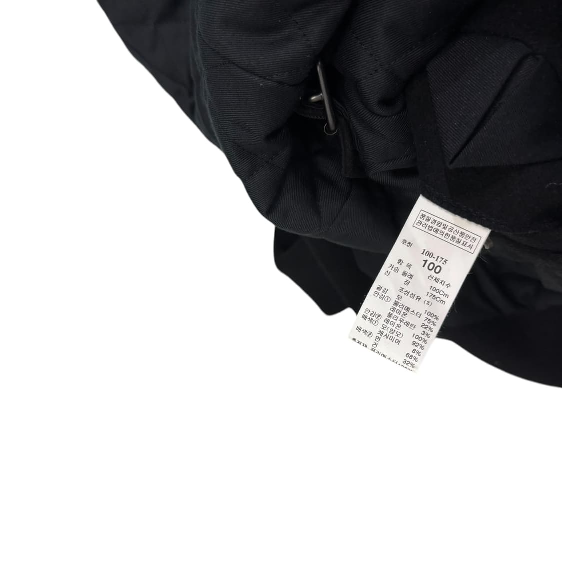 타임 한섬 블랙 양모 캐시미어 후드 코트 상품이미지4