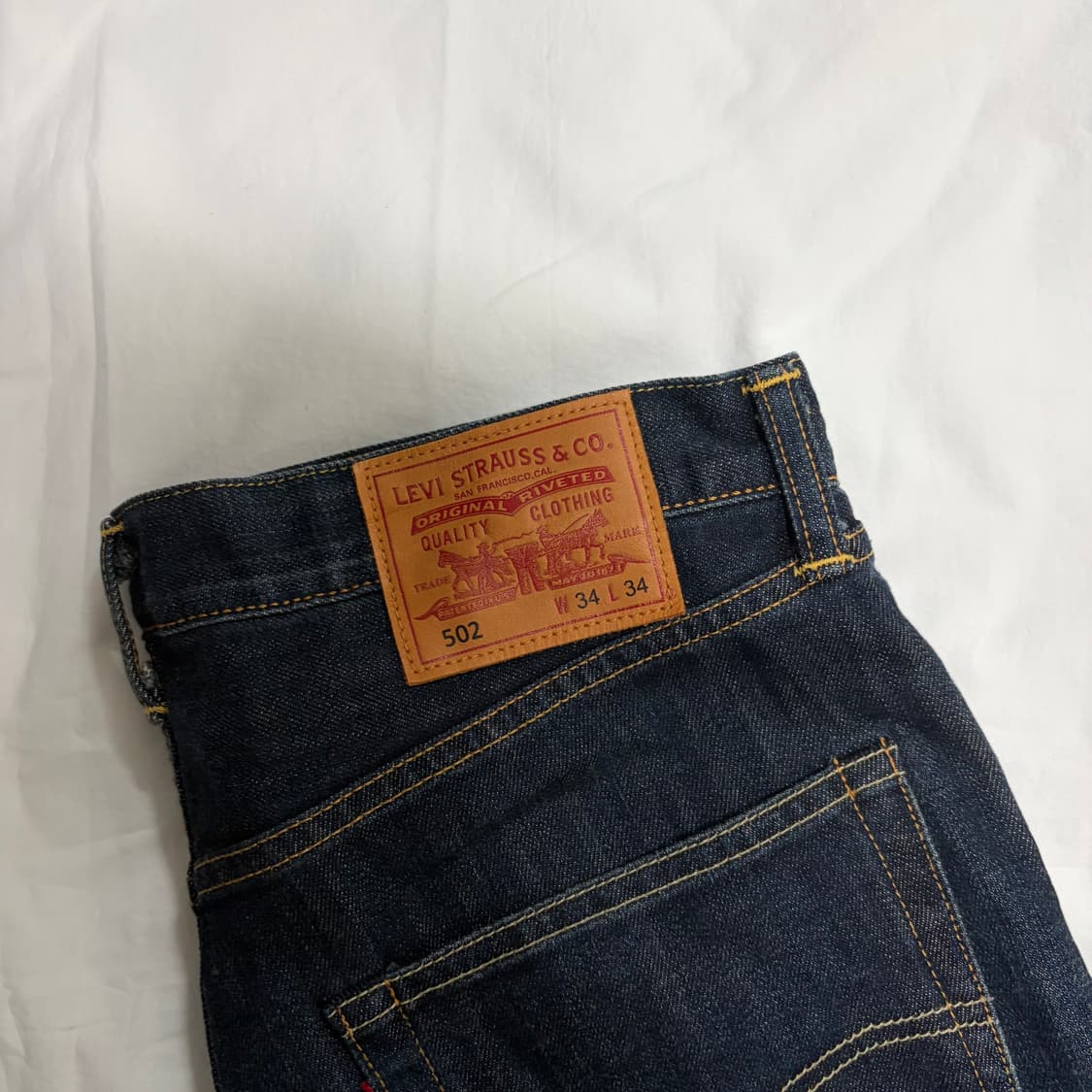 리바이스 502 다크 인디고 워싱 데님 상품이미지4
